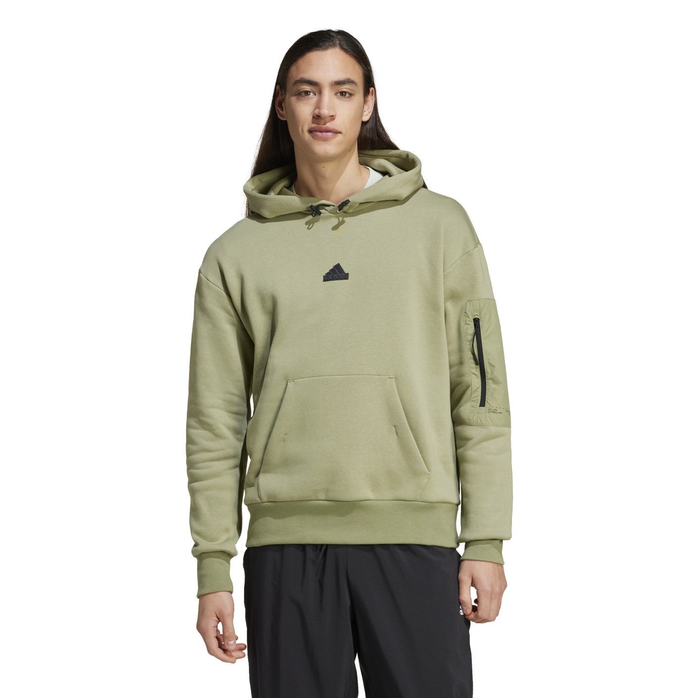 adidas City Escape Fleece Sweat à Capuche Vert Olive Noir