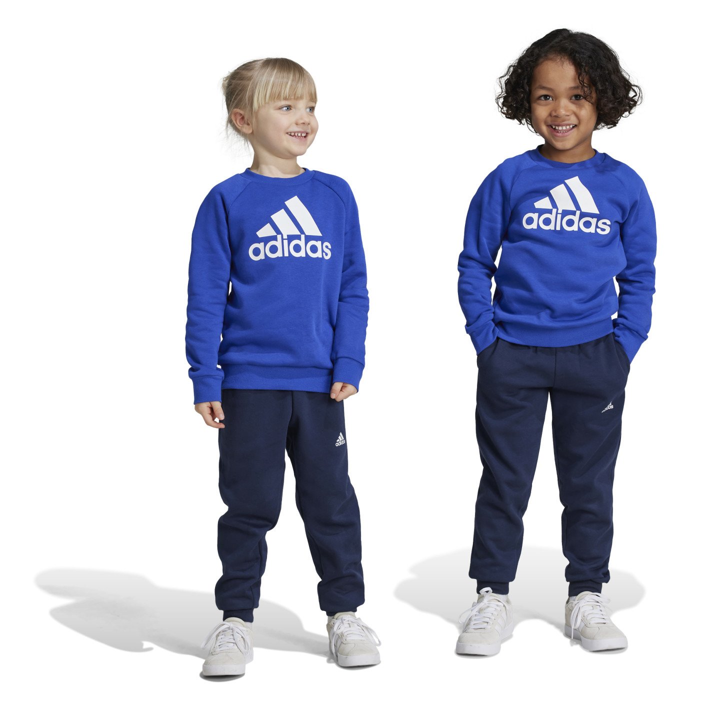 adidas Essentials Big Logo Fleece Survêtement Tout-Petits Bleu Bleu Foncé Blanc