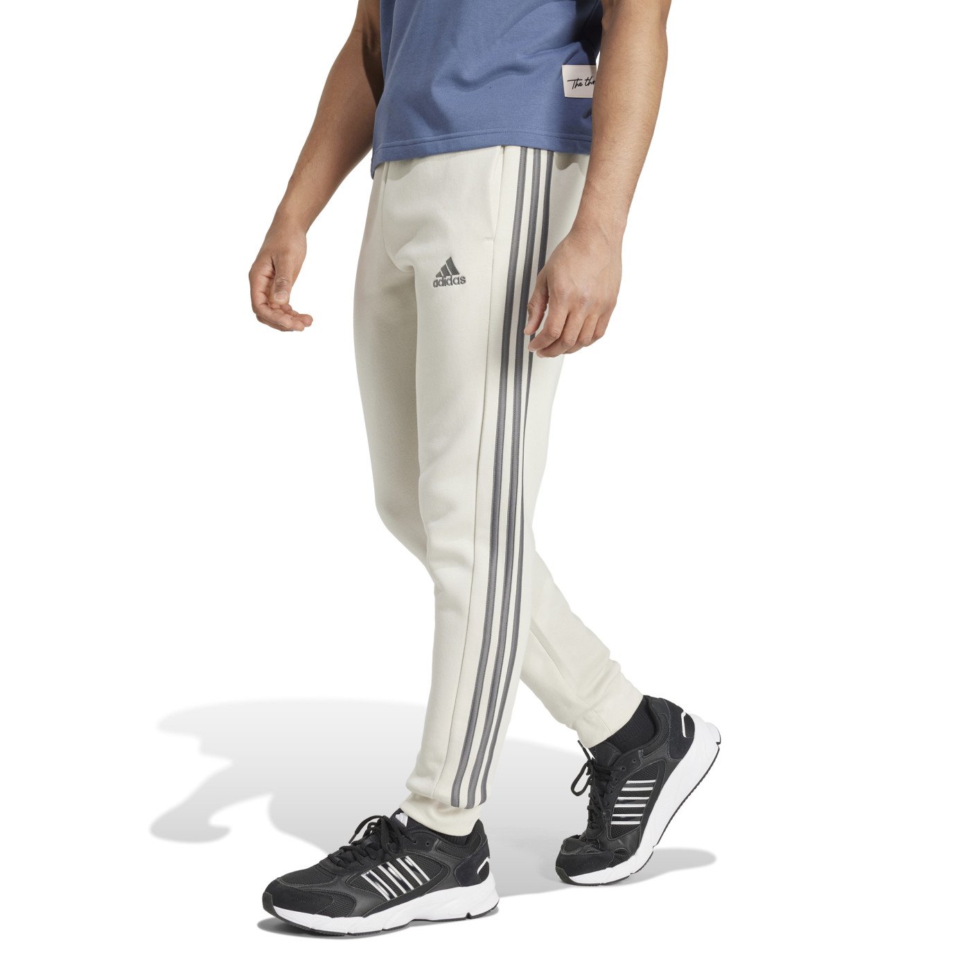 adidas Essentials Fleece Joggingbroek Wit Donkergrijs