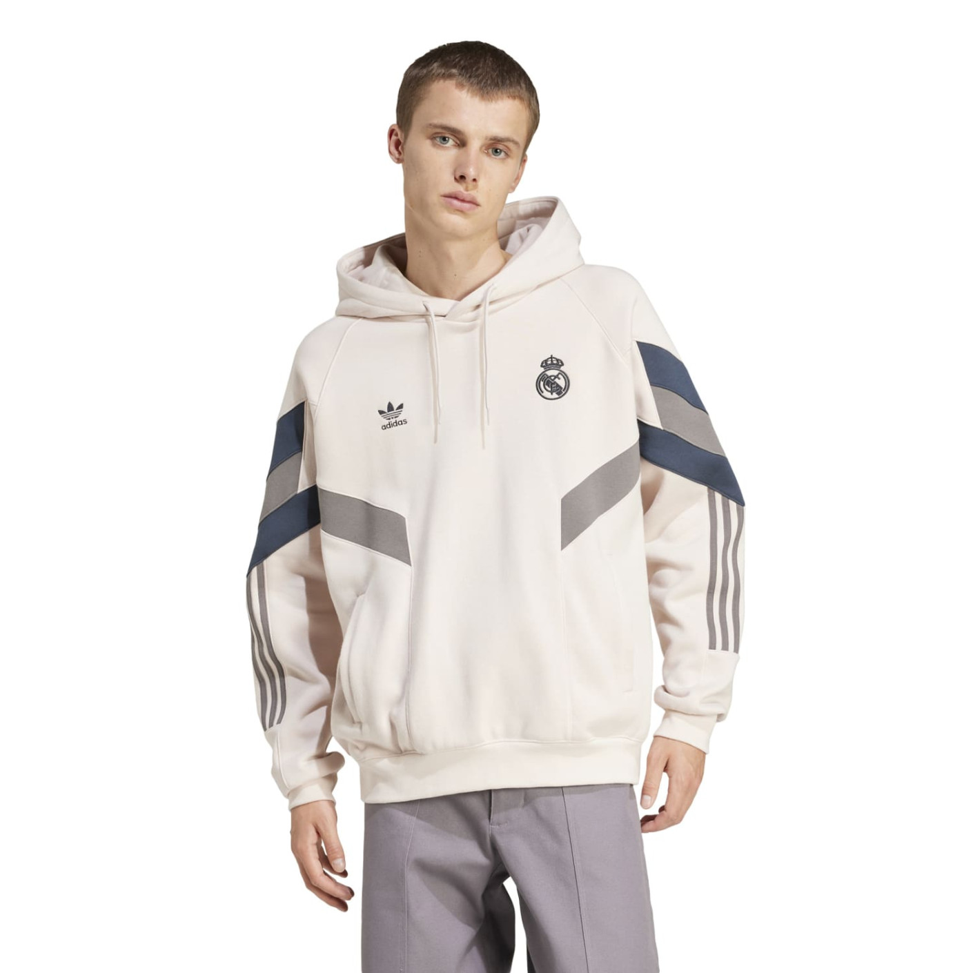 adidas Real Madrid Originals Hoodie 2024 2025 Beige Donkergrijs Bruin Voetbalshop.be