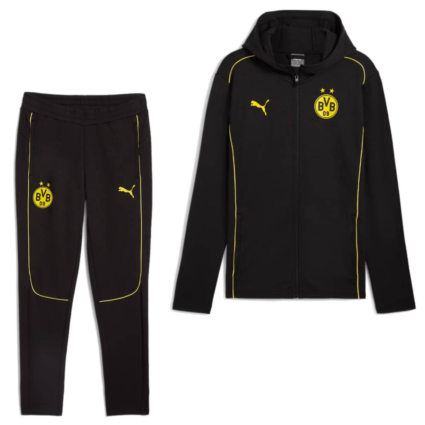 PUMA Borussia Dortmund Casuals Survêtement à Capuche Full-Zip 2024-2025 Noir Jaune