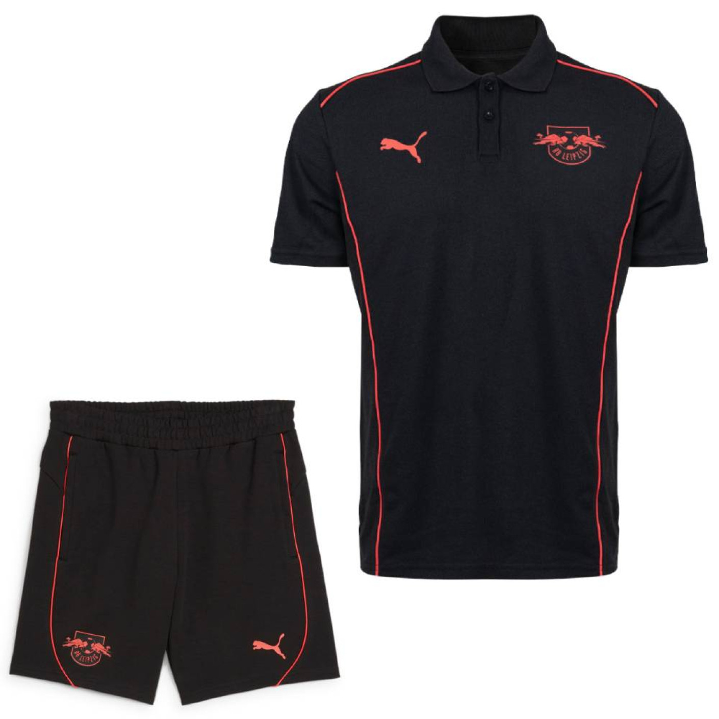 Set d'été PUMA RB Leipzig Casuals 2024-2025 noir rouge