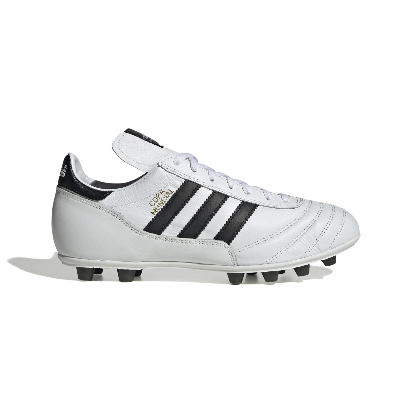 adidas Copa Mundial Gazon Naturel Chaussures de Foot (FG) Blanc Noir Doré