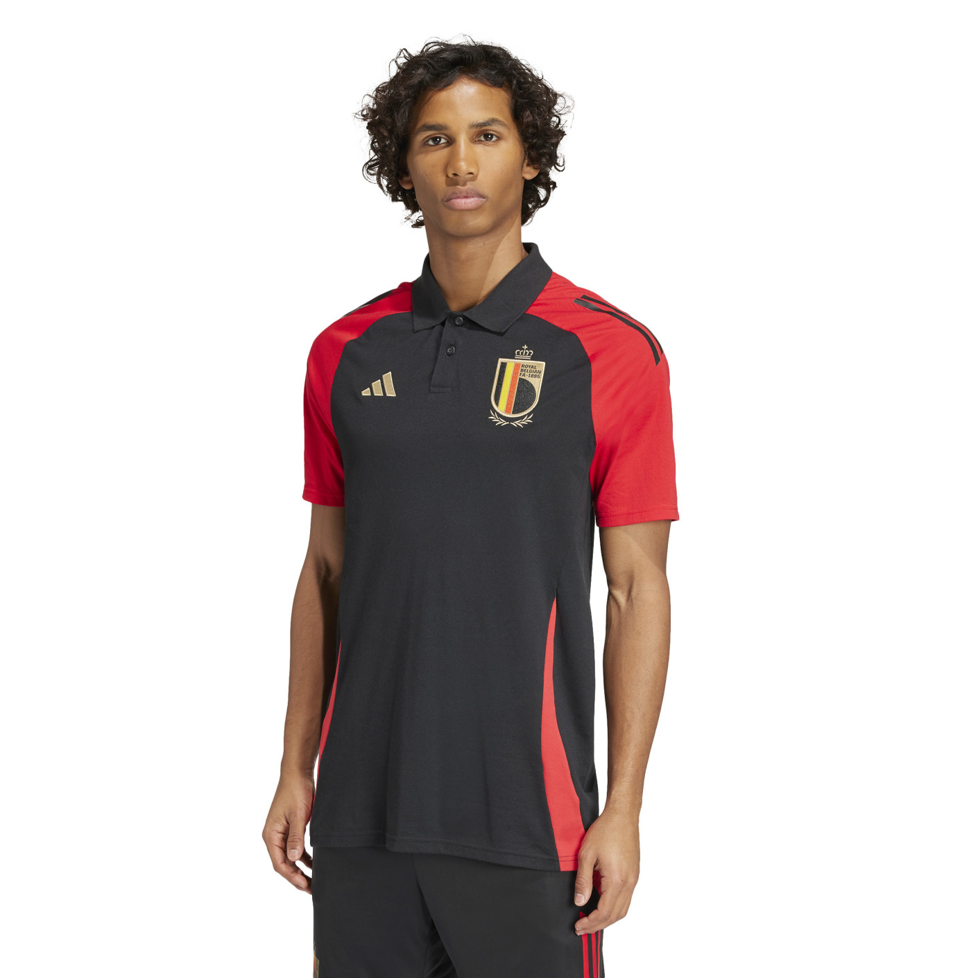 adidas Belgique Polo 2024-2026 Noir Rouge Doré