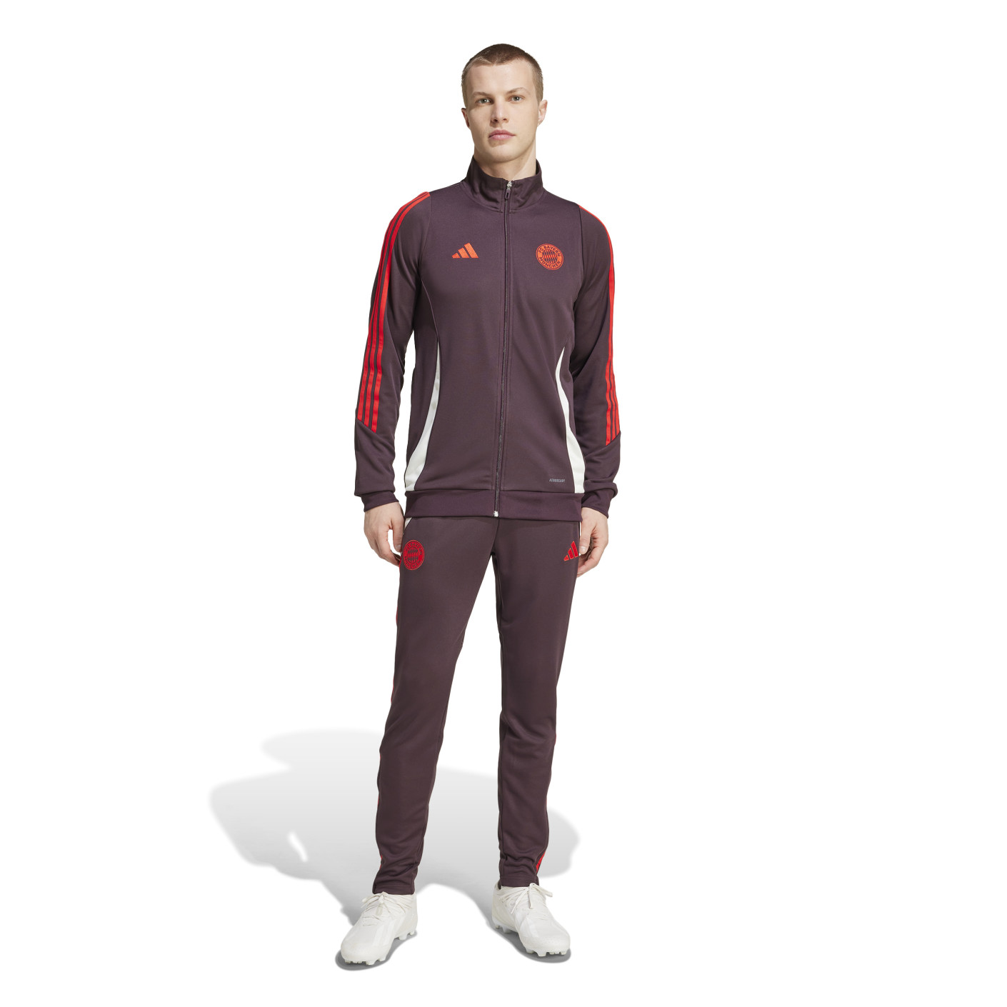 adidas Bayern Munich Survêtement Full-Zip 2024-2025 Bordeaux Rouge Blanc