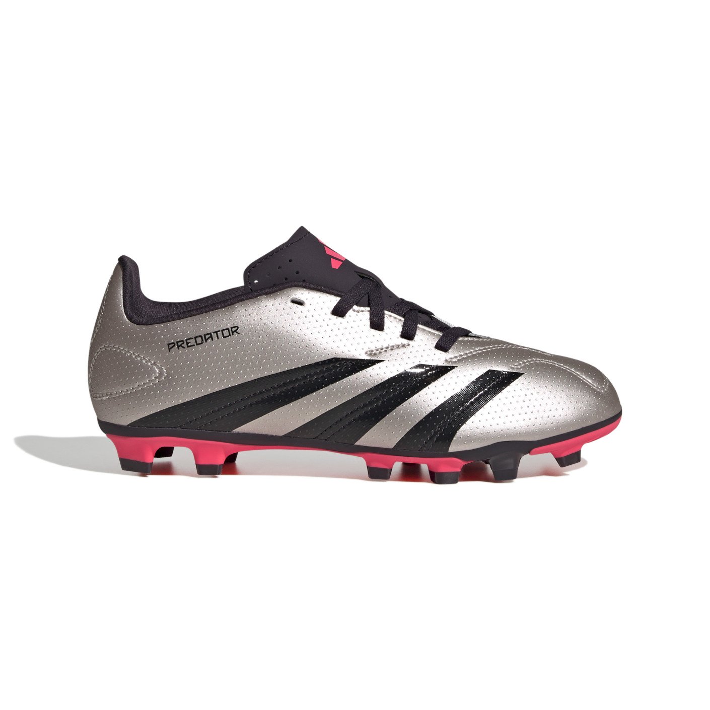 adidas Predator Club Gazon Naturel Gazon Artificiel Chaussures de Foot (MG) Enfants Argenté Noir Rose