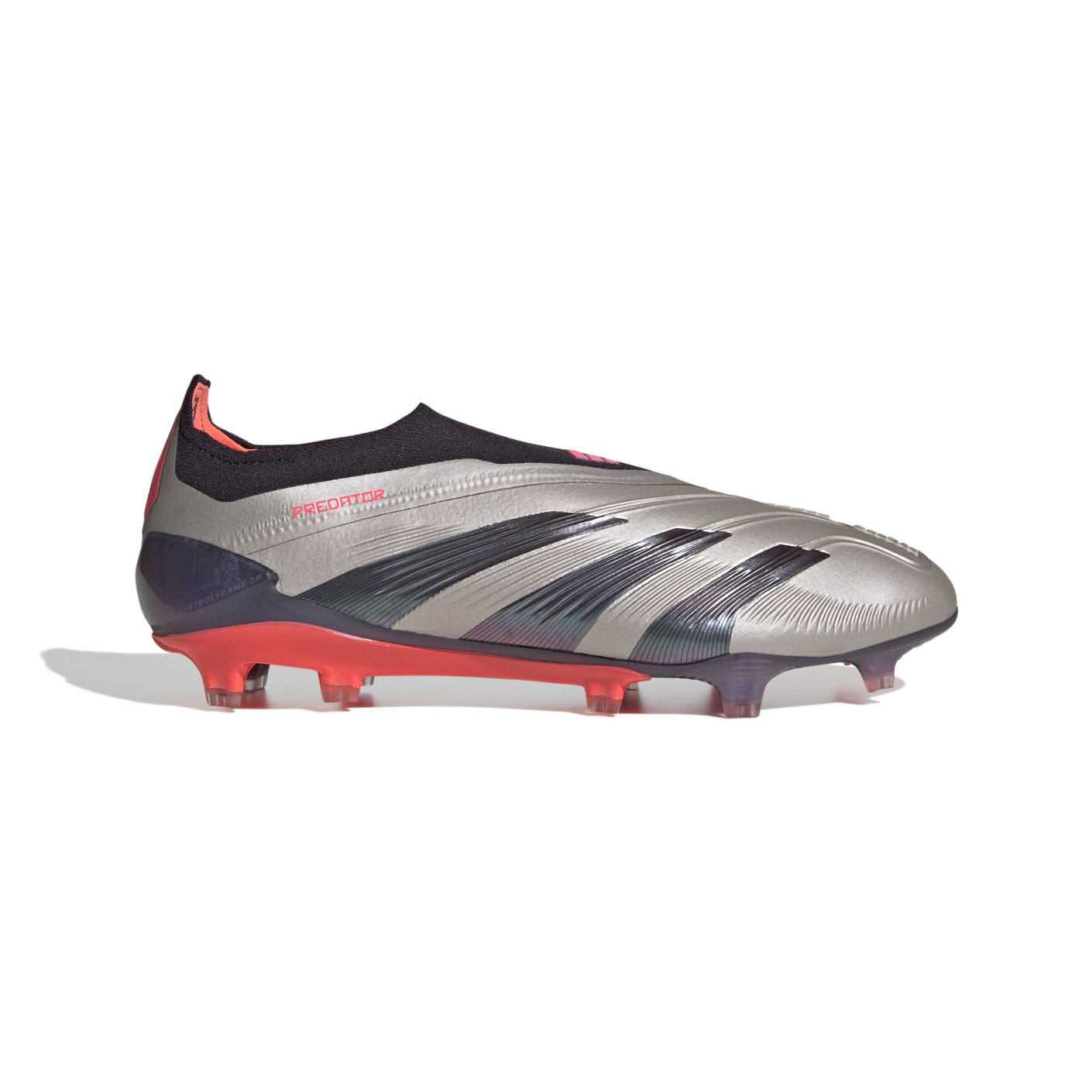 adidas Predator Elite Veterloze Gras Voetbalschoenen (FG) Zilver Zwart Roze