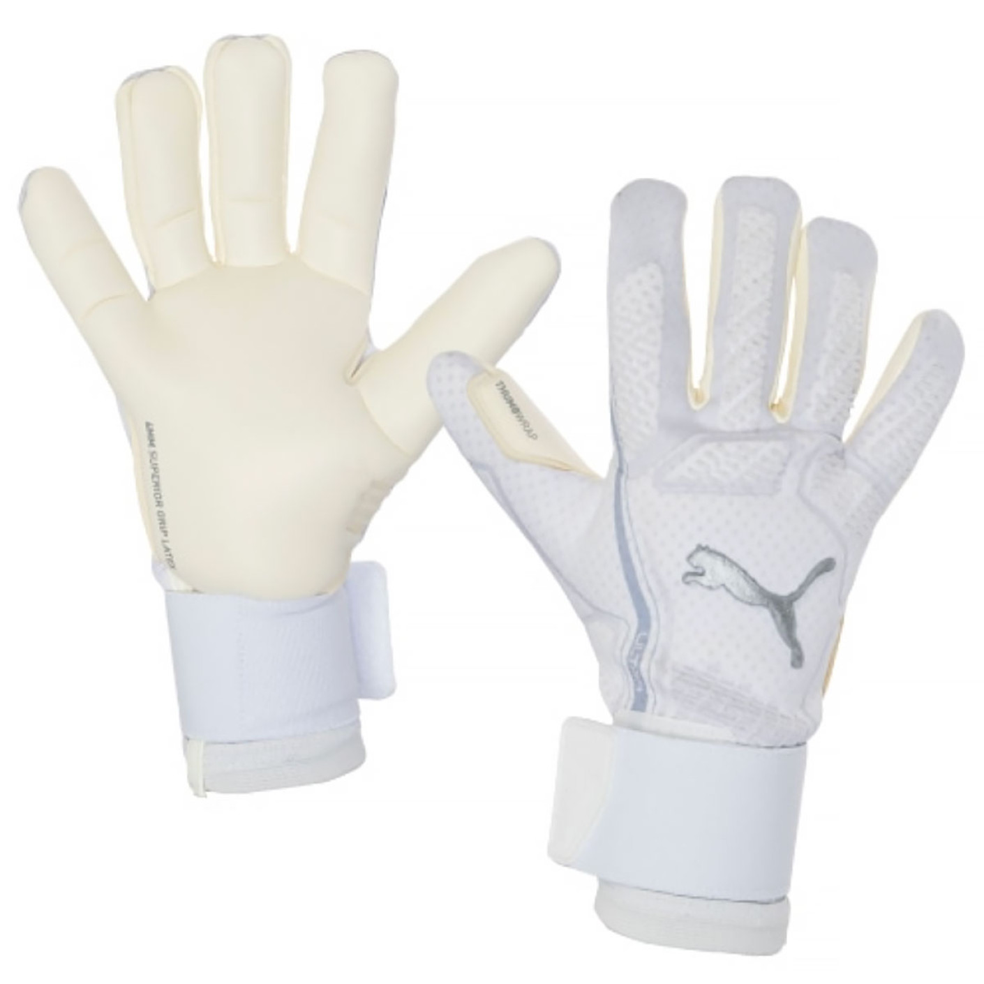 PUMA Ultra Ultimate Hybrid Gants de Gardien de But Blanc Argenté