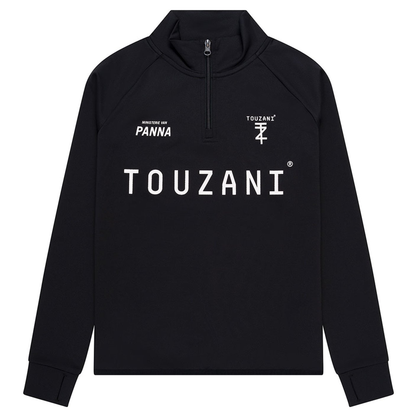 Haut d'entraînement Touzani Platinum 1/4-Zip pour enfant, noir et blanc