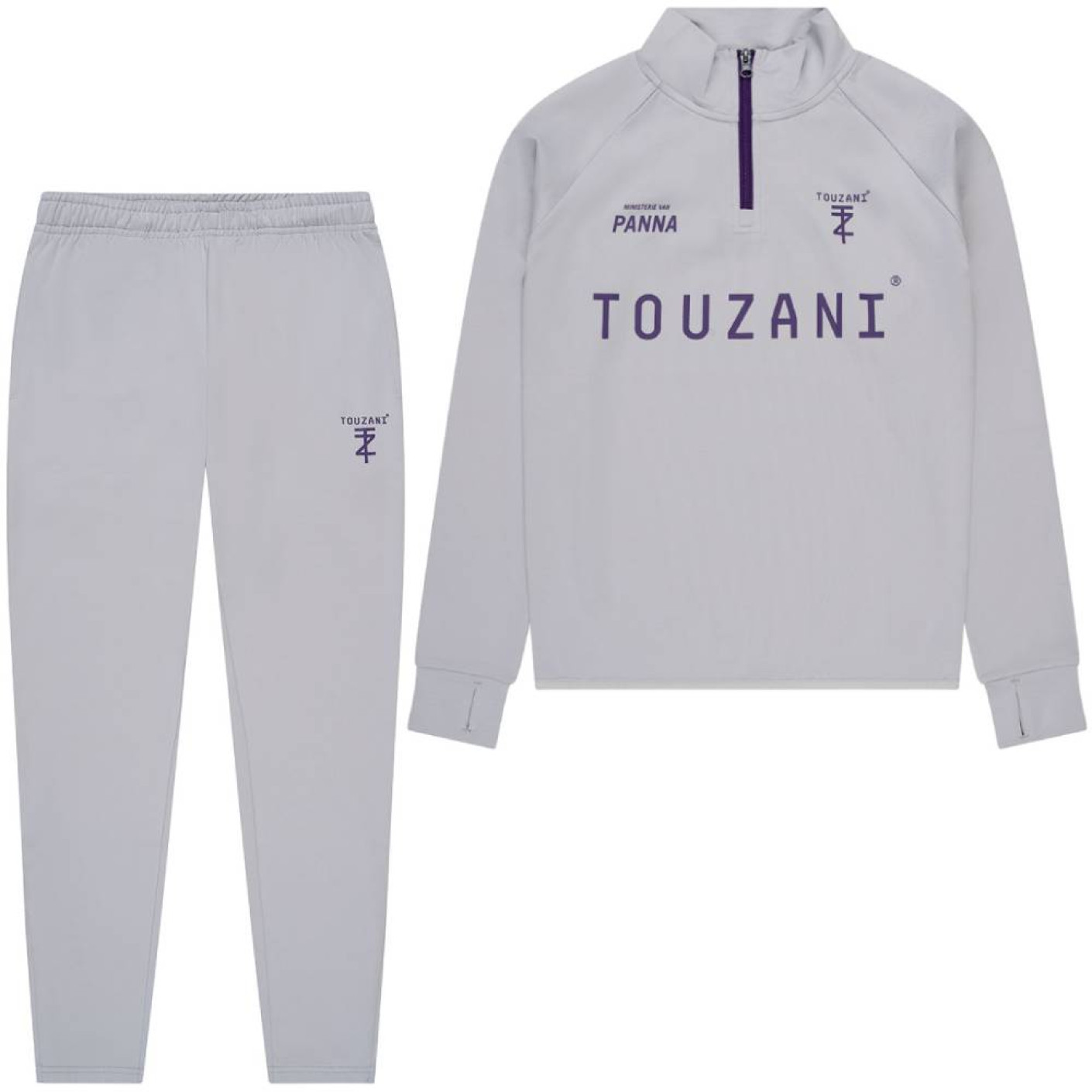 Survêtement Touzani Platinum à 1/4 fermeture éclair pour enfants, gris violet