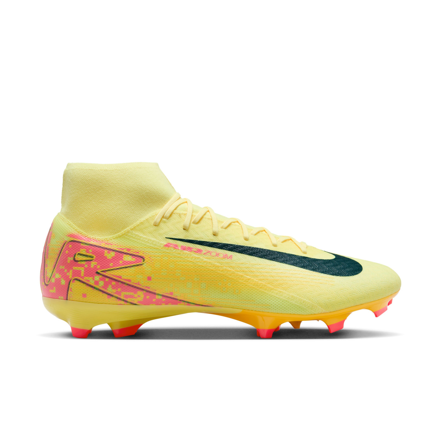 Nike Zoom Mercurial Superfly 10 Mbappe Academy Gazon Naturel Artificiel Chaussures de Foot MG Jaune Rose Orange