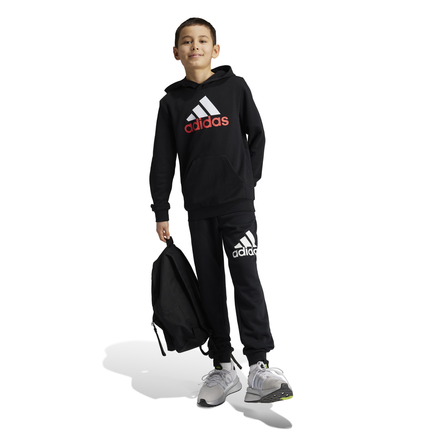 adidas Essentials Big Logo Survêtement à Capuche Jogging Enfants Noir Blanc Rouge