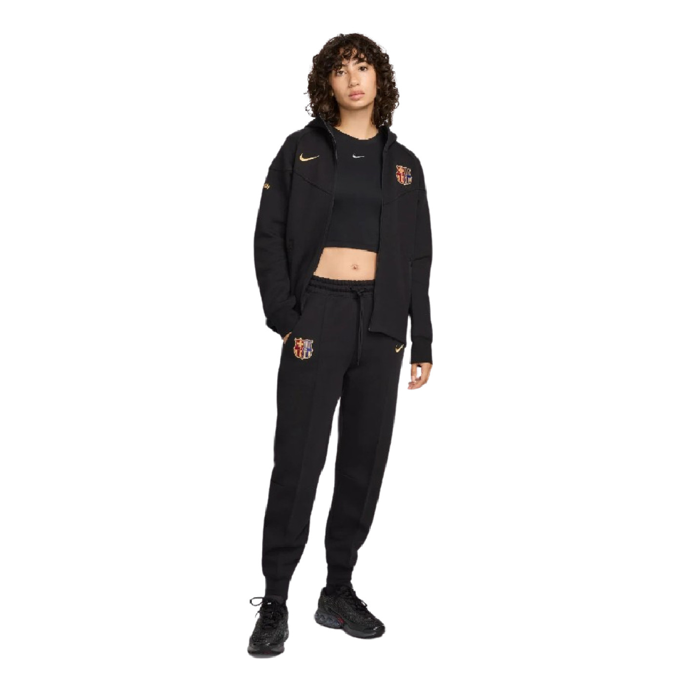 Nike FC Barcelone Tech Fleece Survêtement 2024-2025 Femmes Noir Doré