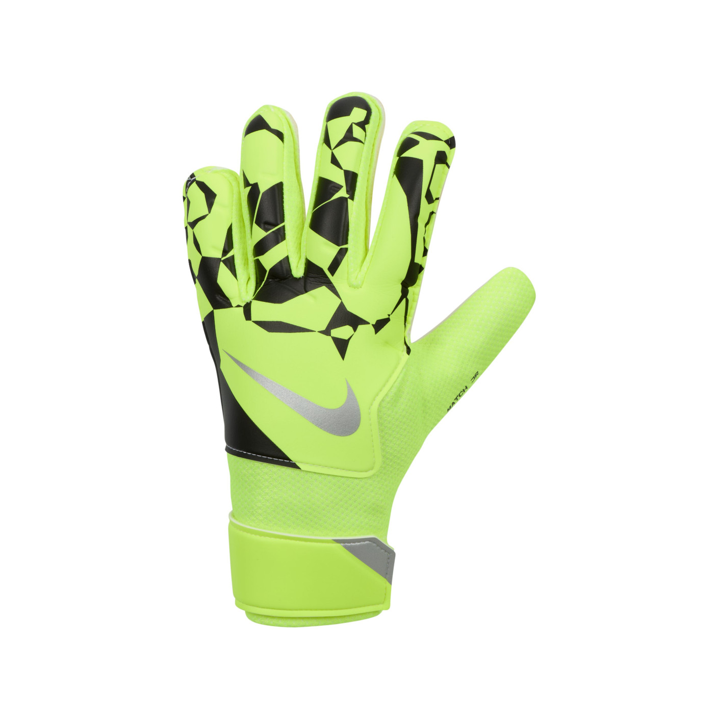 Nike Match Gants de Gardien de But Enfants Jaune Néon Noir Argenté