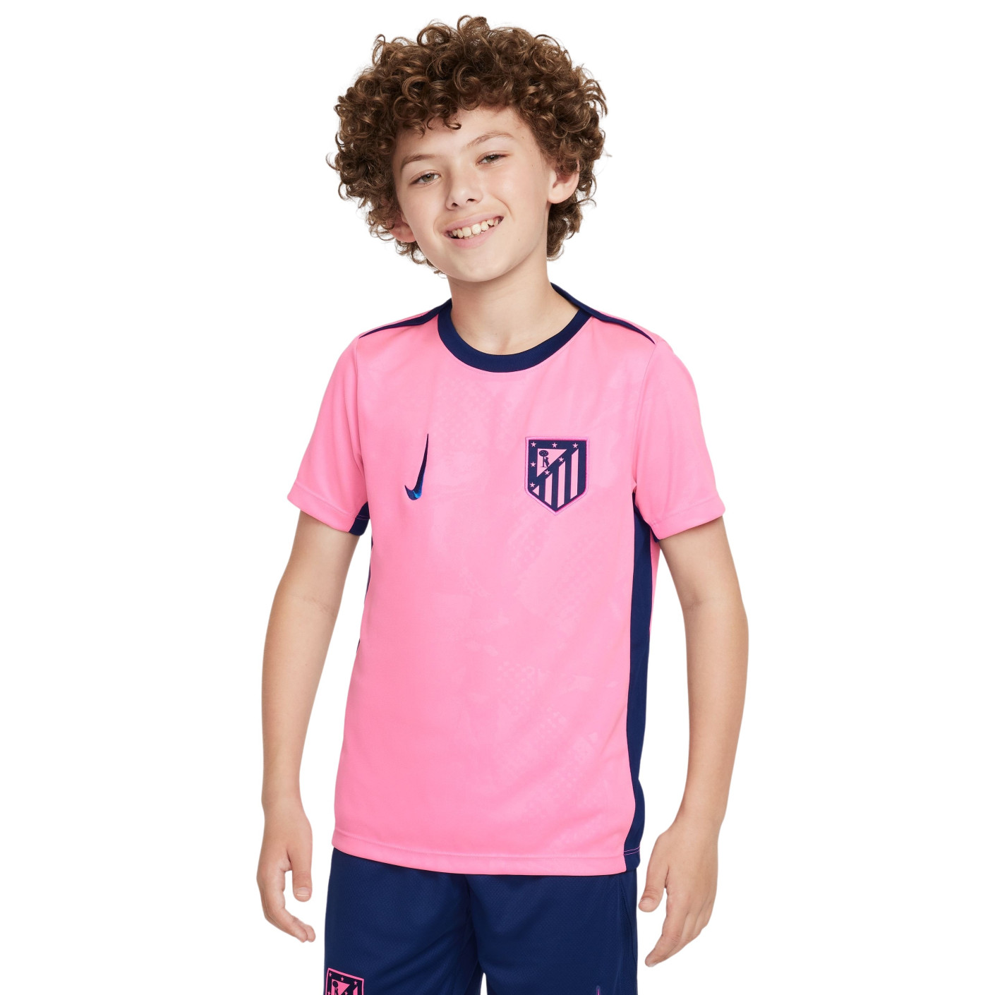 Nike Atletico Madrid Pre-Match Trainingsshirt 2024-2025 Kids Roze Donkerblauw