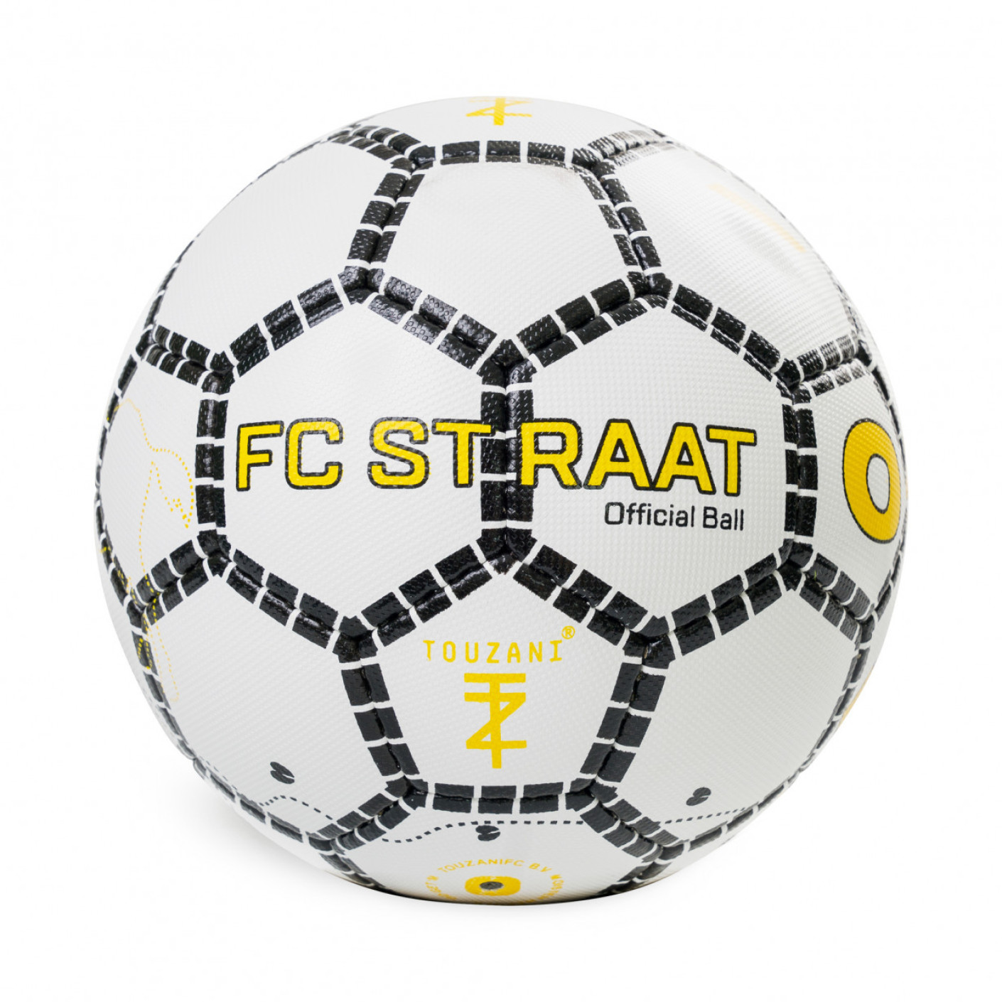 Football de rue Touzani FC Taille 5 blanc noir jaune