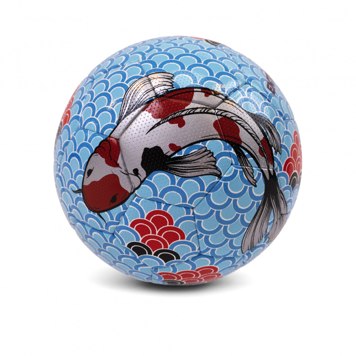 Ballon de football Touzani Koi Street taille 5 bleu argent rouge noir