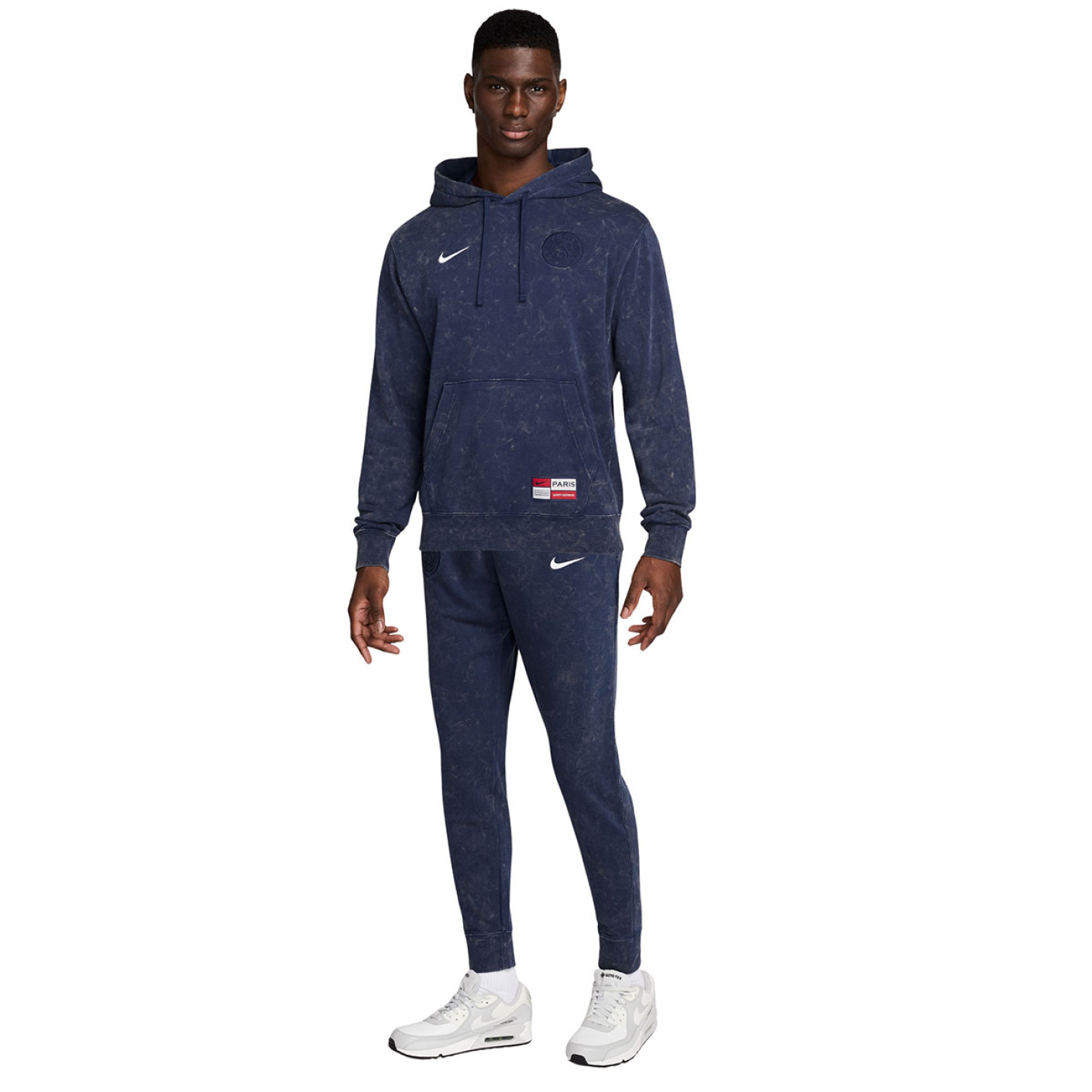 Nike Paris Saint-Germain Club Survêtement Sweat à Capuche 2024-2025 Bleu Foncé Blanc