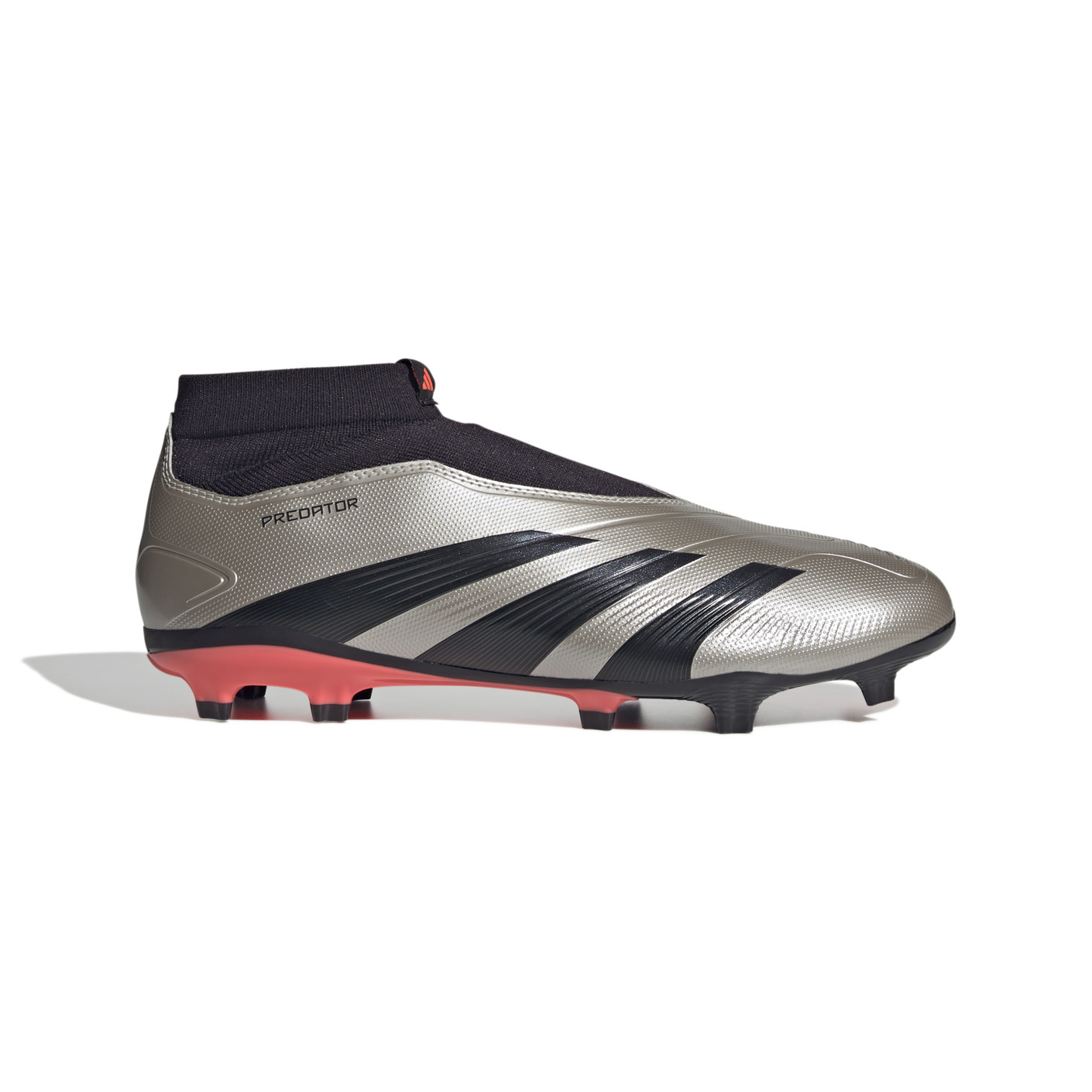 adidas Predator League Sans Lacets Gazon Naturel Chaussures de Foot (FG) Argenté Noir Rose