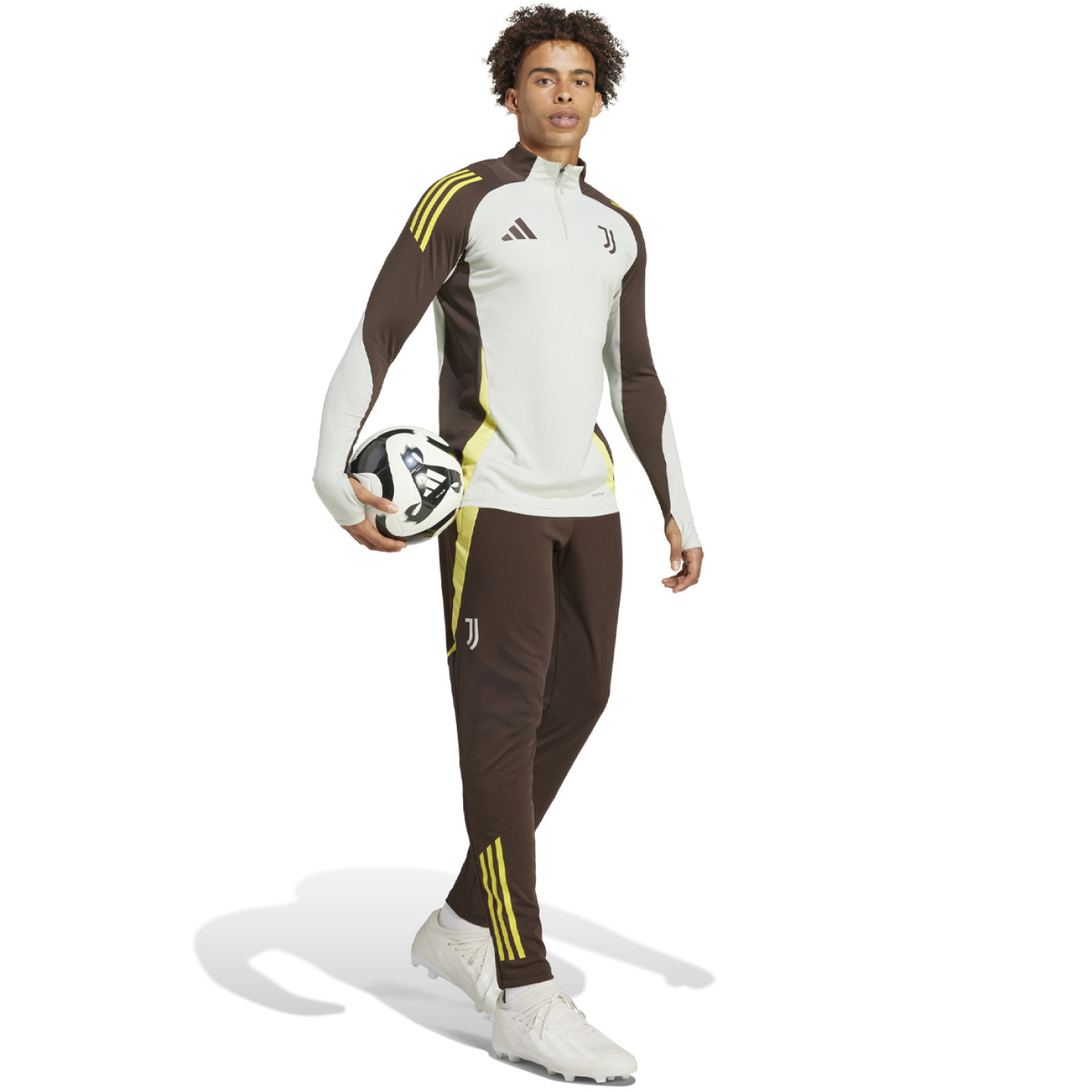 adidas Juventus Survêtement 1/4-Zip Europe 2024-2025 Gris Vert Olive Jaune