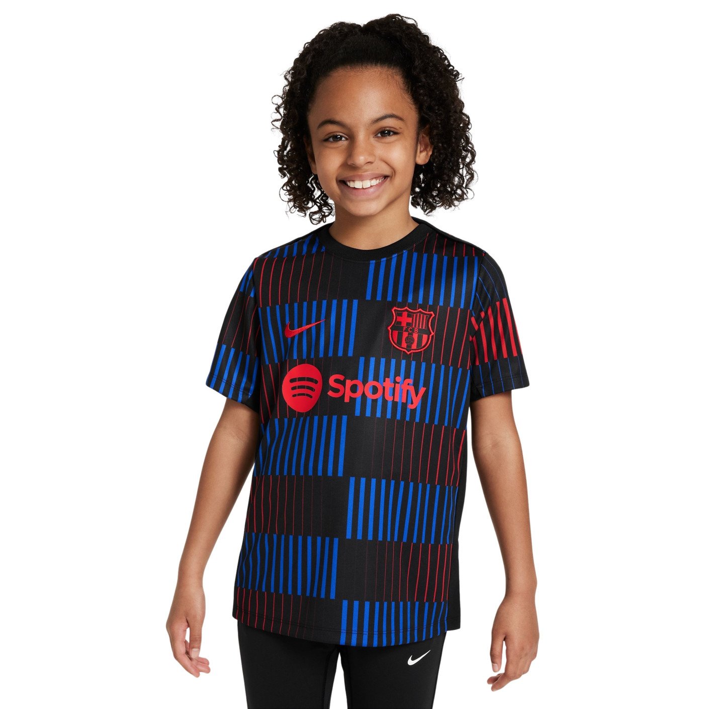 Nike FC Barcelone Pre-Match Maillot d'Entraînement 2024-2025 Enfants Noir Bleu Rouge