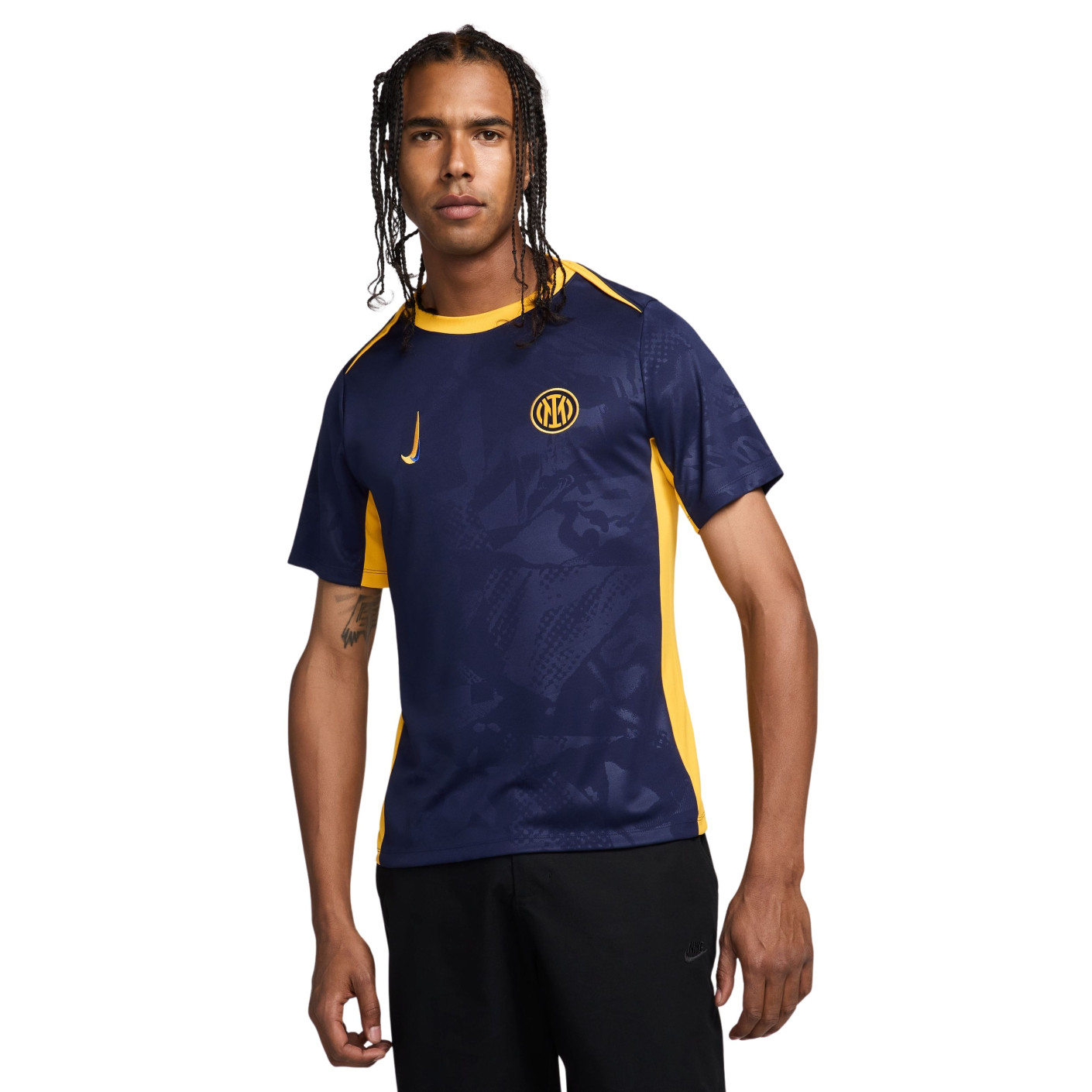 Nike Inter Milan Pre-Match Maillot d'Entraînement 2024-2025 Bleu Foncé Doré