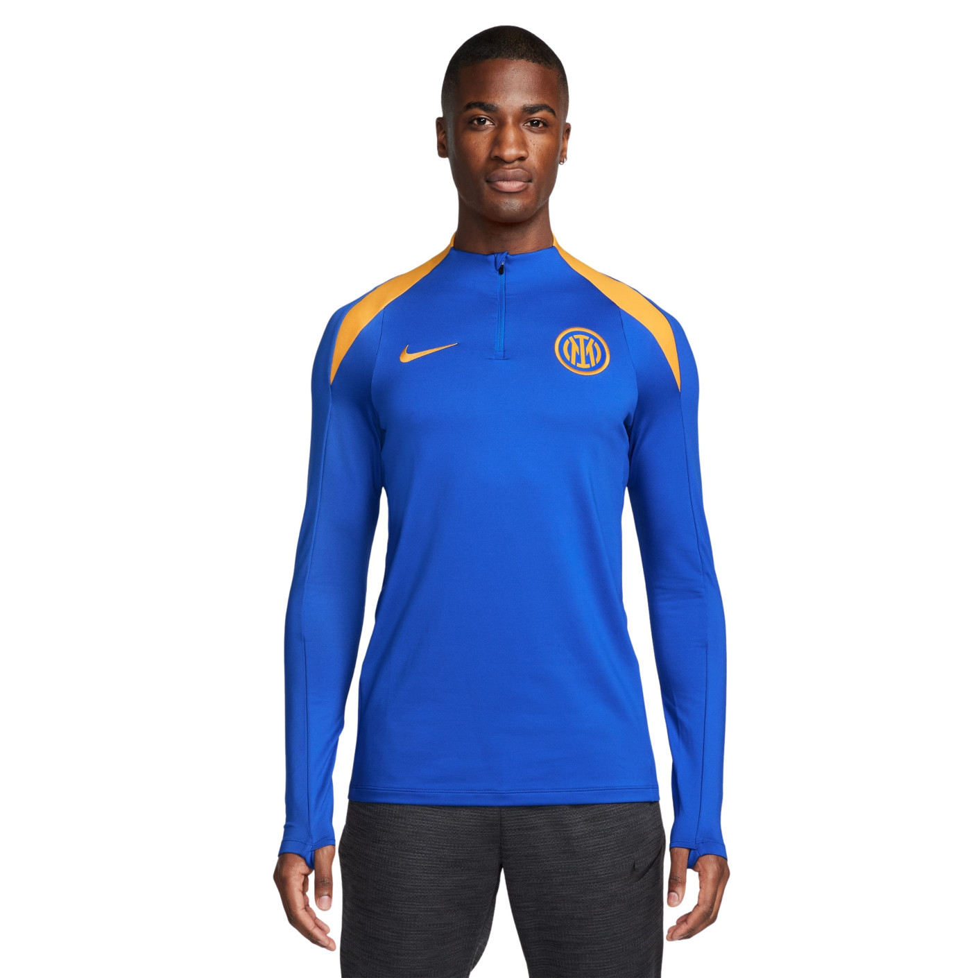 Nike Inter Milan Strike Haut d'Entraînement 1/4-Zip 2024-2025 Bleu Doré