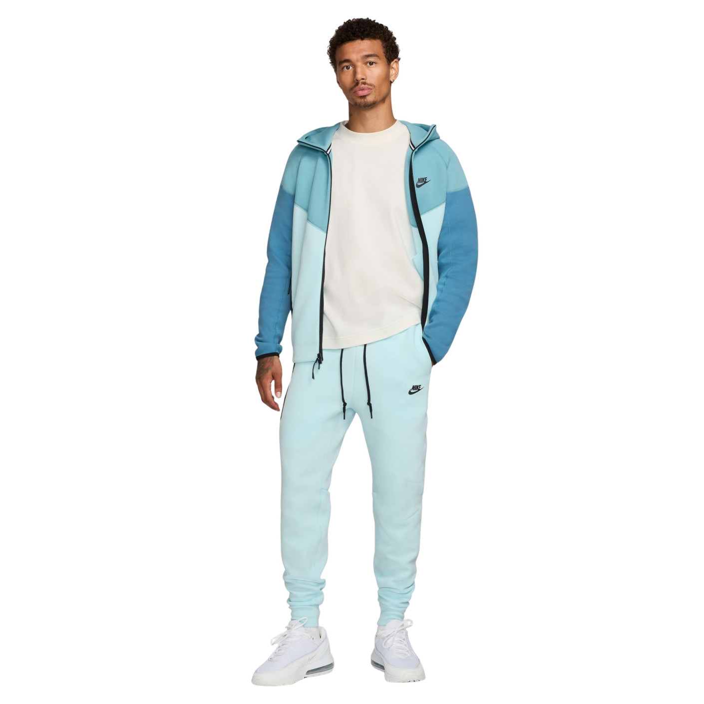 Survêtement Nike Tech Fleece Sportswear bleu clair bleu turquoise noir