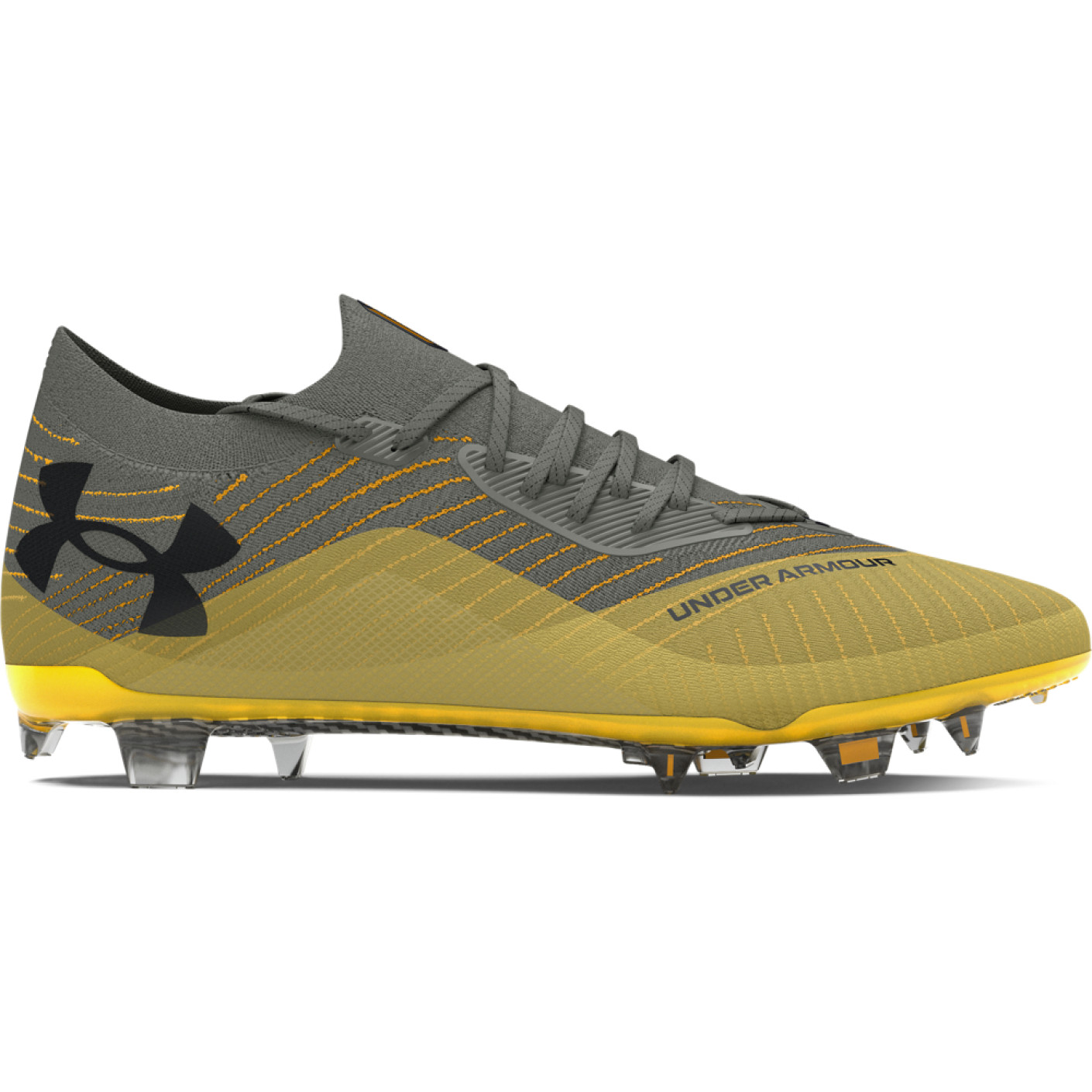 Under Armour Shadow Elite 2.0 Gras Voetbalschoenen (FG) Grijs Geel Zwart