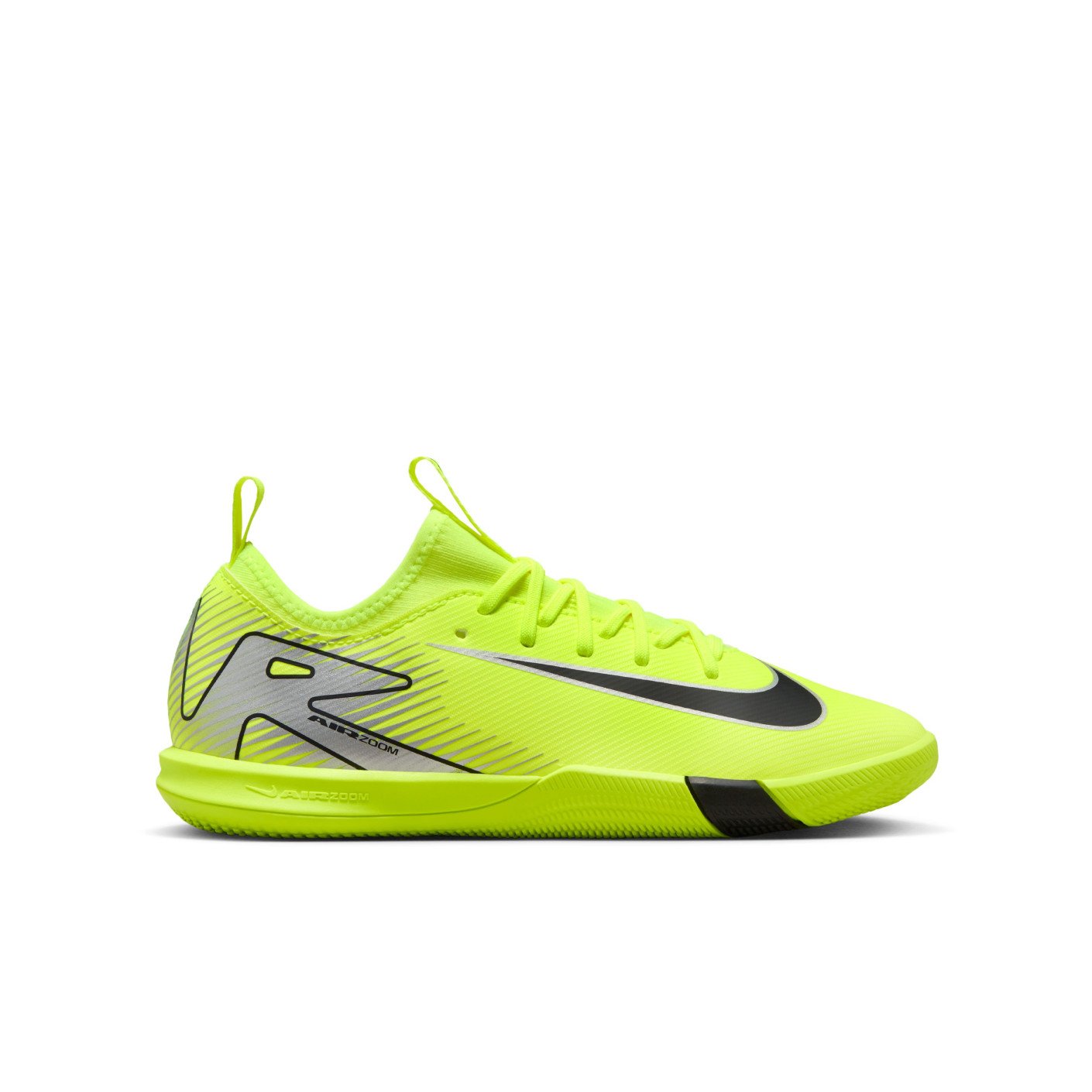 Nike Zoom Mercurial Vapor 16 Academy Chaussures de Foot en Salle (IN) Enfants Néon Jaune Noir Argenté