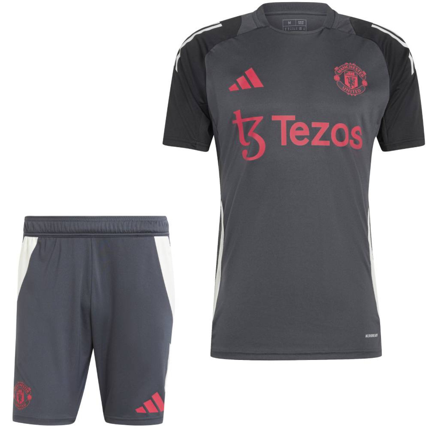 adidas Manchester United Ensemble Training Europe 2024-2025 Gris Foncé Noir Blanc Rouge