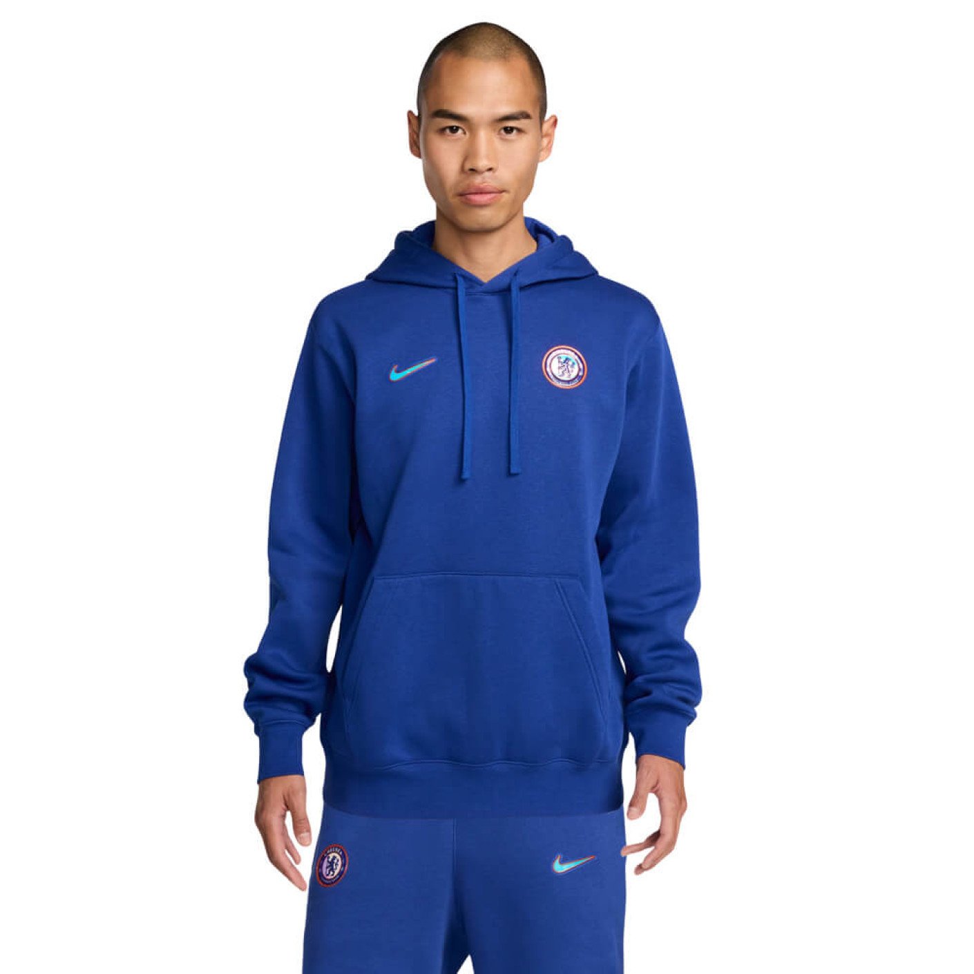 Nike Chelsea Club Sweat à Capuche 2024-2025 Bleu Bleu Clair Orange