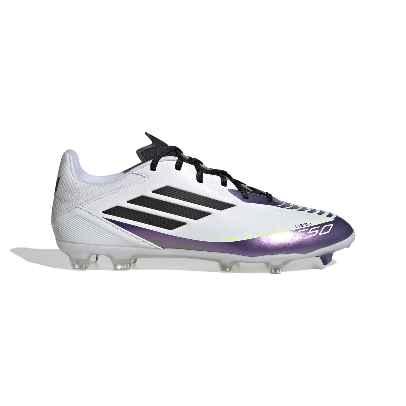 adidas F50 Messi League Gazon Naturel Chaussures de Foot FG Blanc Mauve Noir Voetbalshop.be