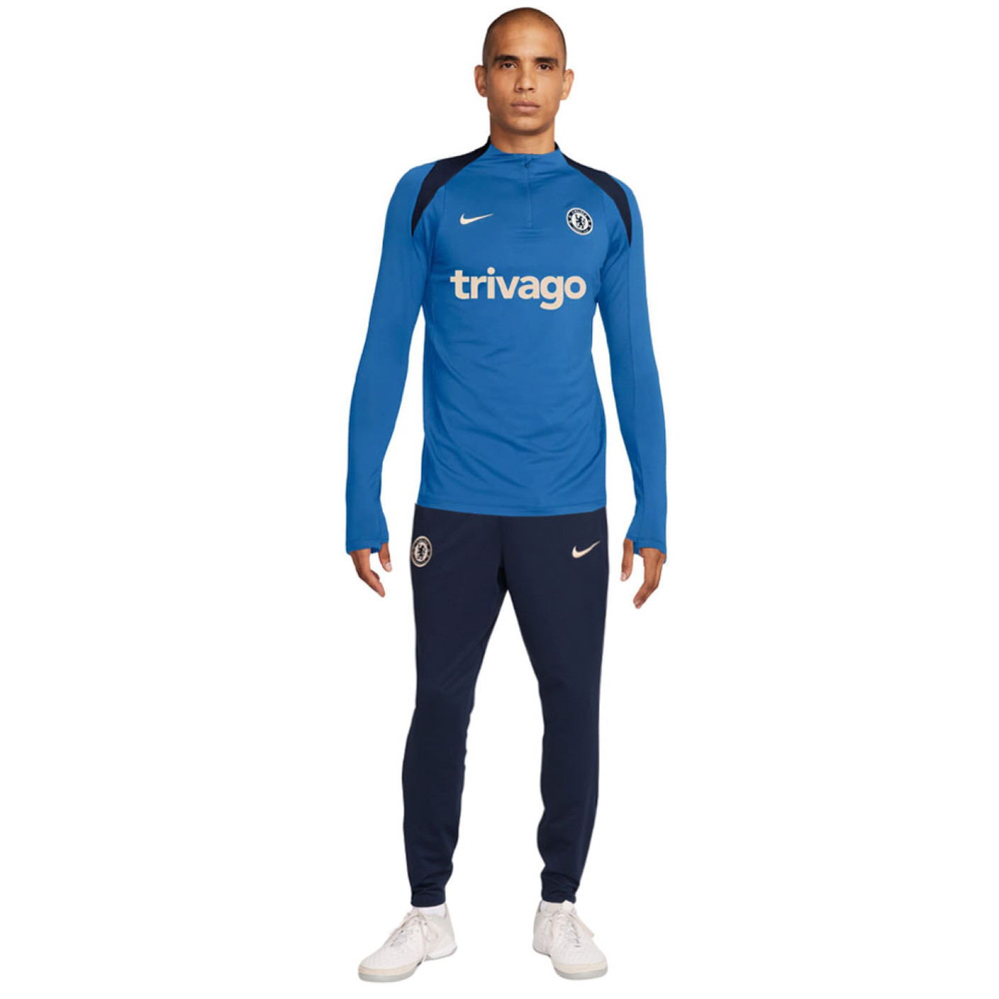 Nike Chelsea Strike Trainingspak 1/4-Zip 2024-2025 Blauw Donkerblauw