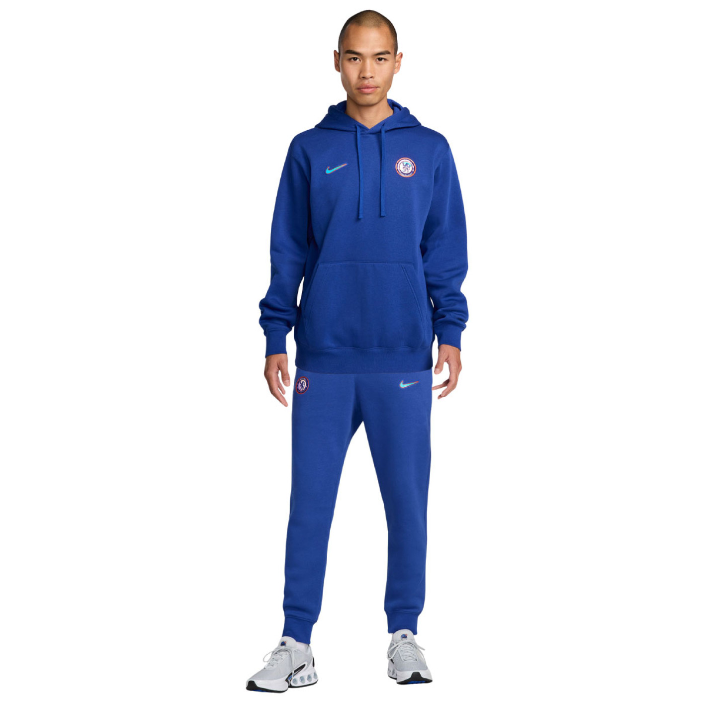 Nike Chelsea Club Survetement Sweat a Capuche 2024 2025 Bleu Bleu Clair Orange