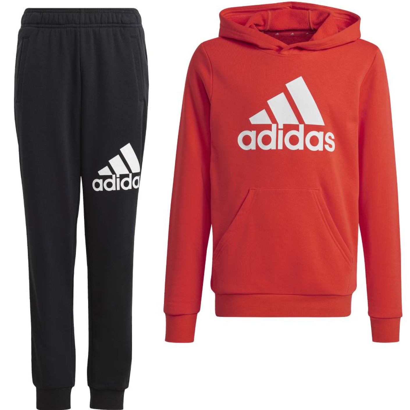 adidas Essentials Big Logo Survêtement à Capuche Jogging Enfants Rouge Noir Blanc