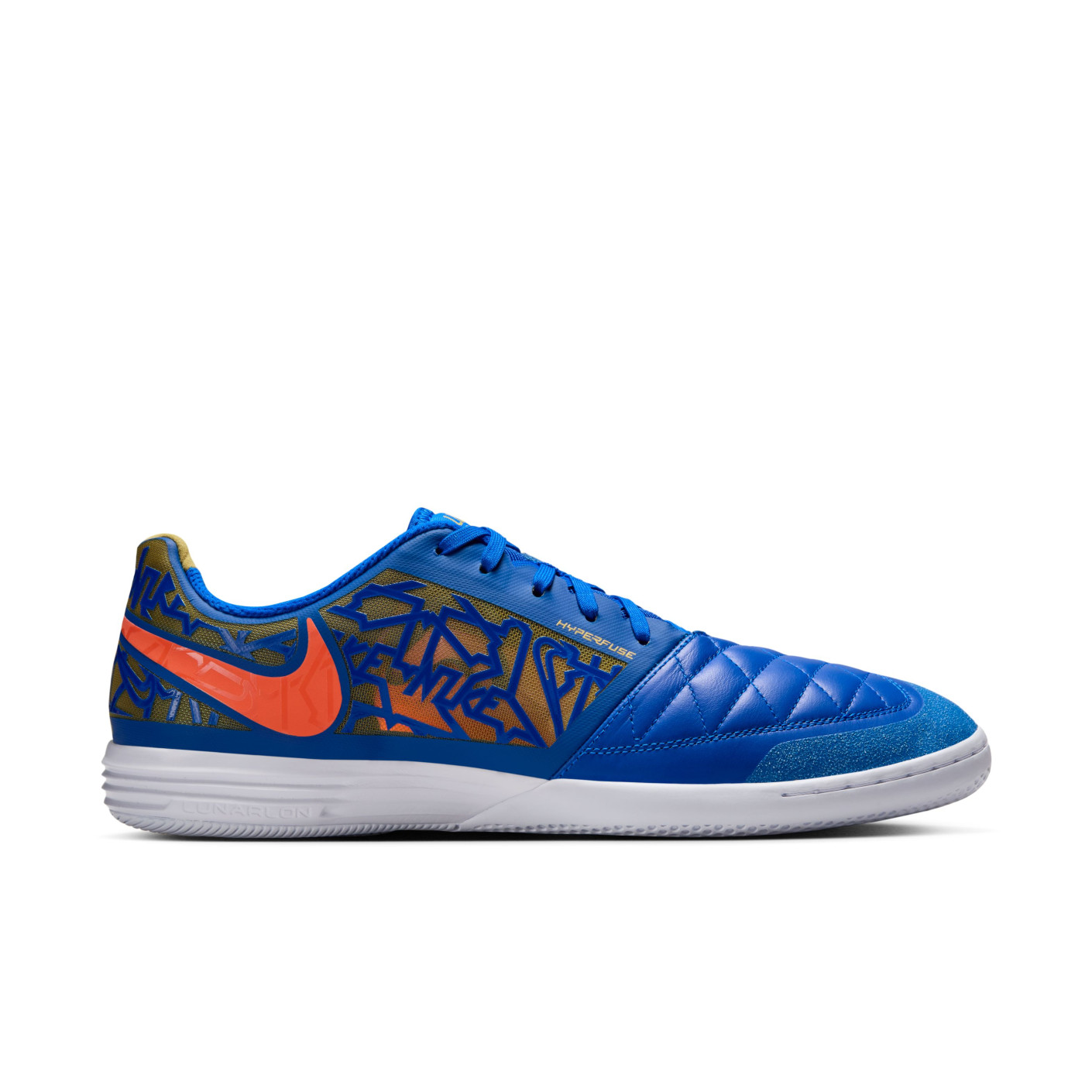 Nike Lunar Gato II Zaalvoetbalschoenen (IN) Blauw Oranje Wit