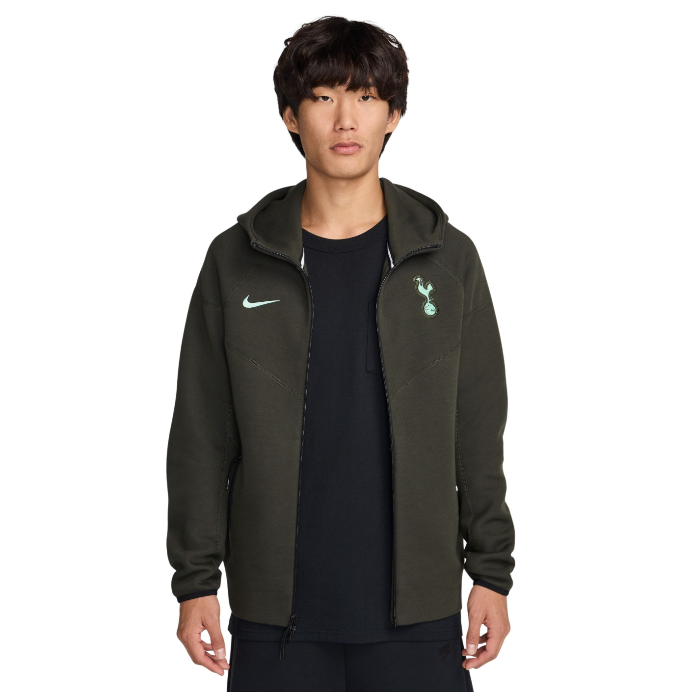 Nike Tottenham Hotspur Tech Fleece Veste 2024-2025 Gris Foncé Vert Bleu Clair