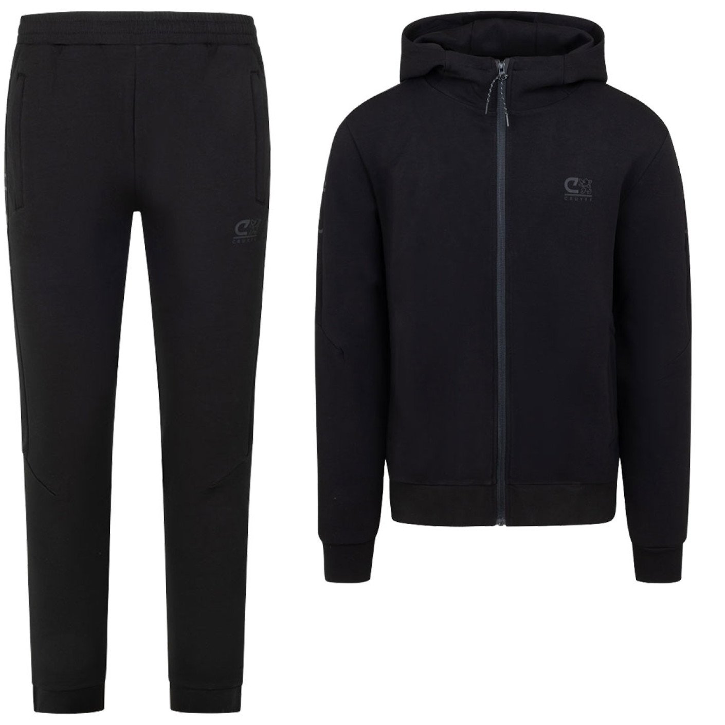 Cruyff Ignite Tape Hoodie Trainingspak Zwart Grijs