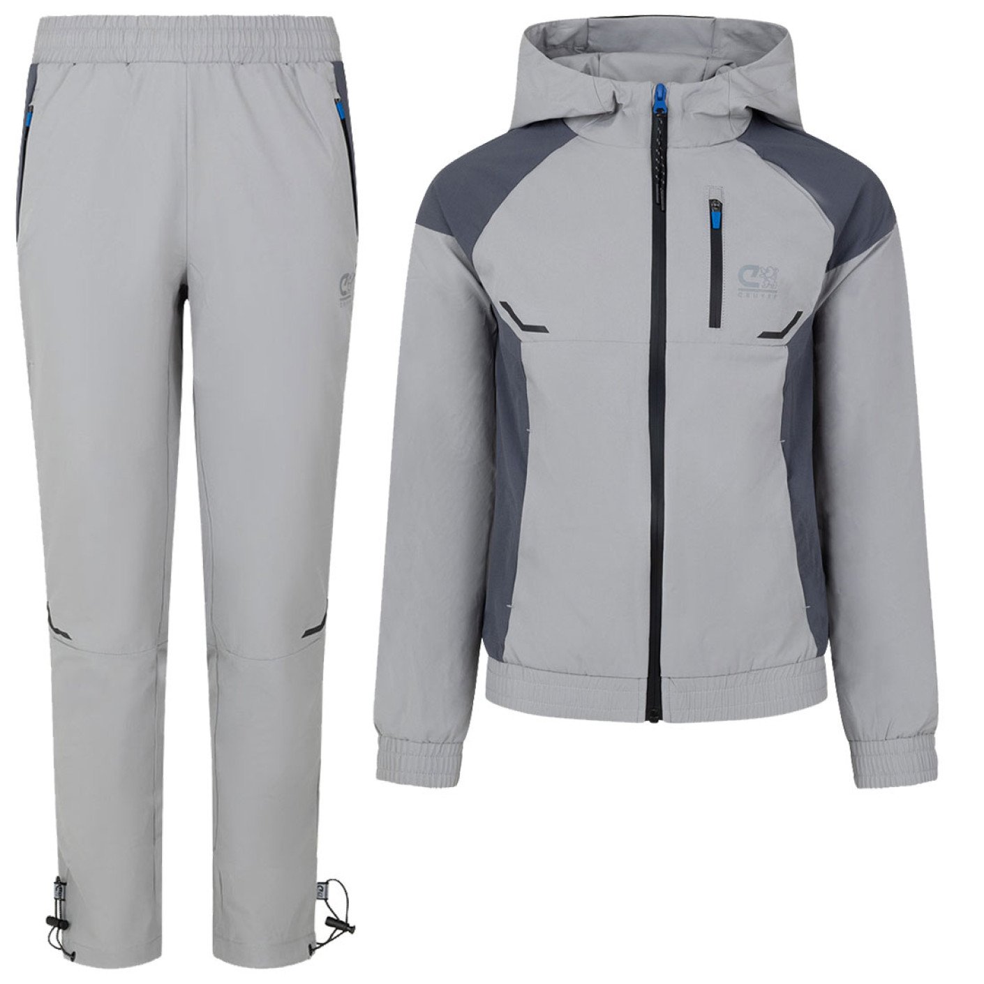 Survêtement Cruyff Elite pour enfants gris gris foncé bleu