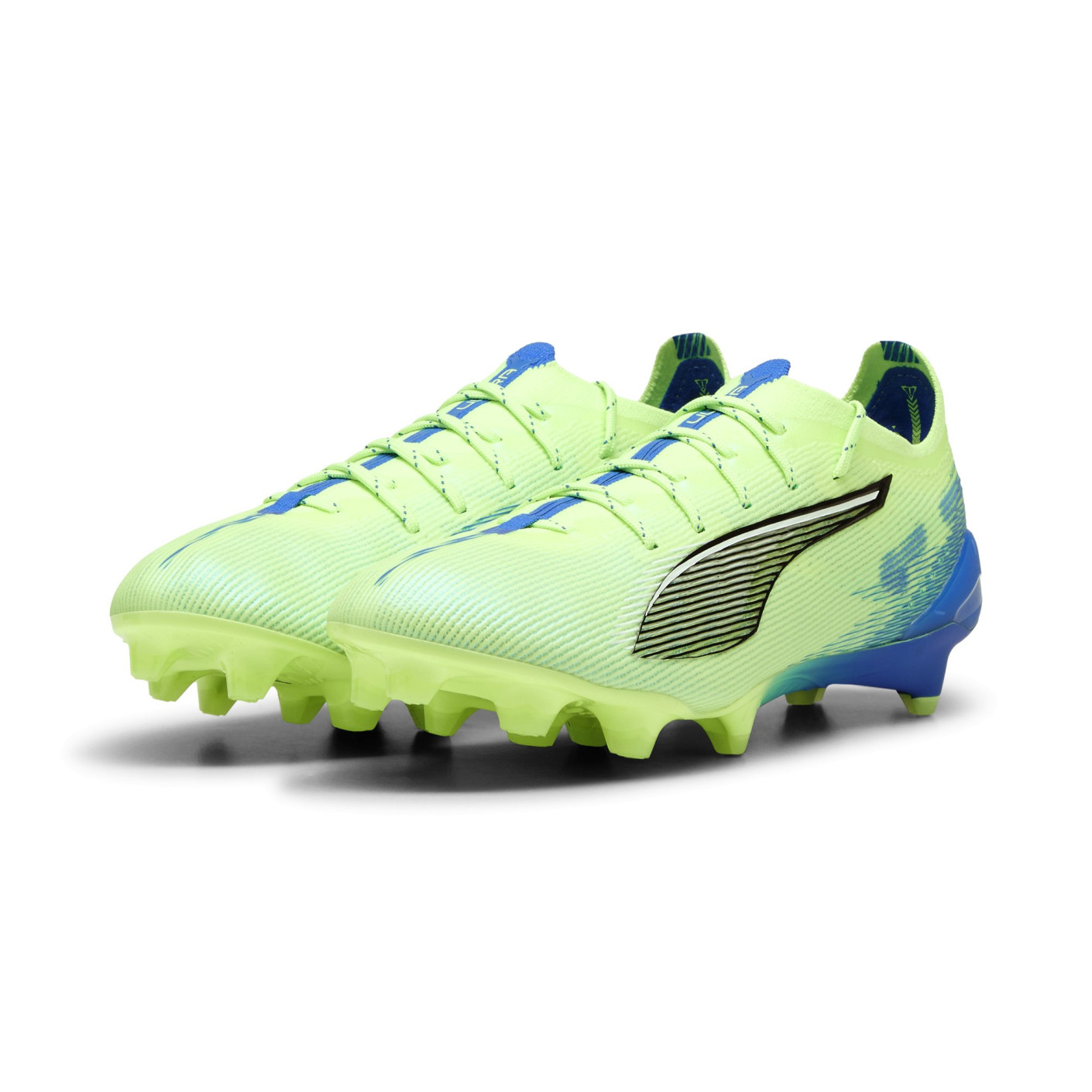 PUMA Ultra 5 Ultimate Gazon Naturel Chaussures de Foot (FG) Femmes Vert Bleu Noir Blanc