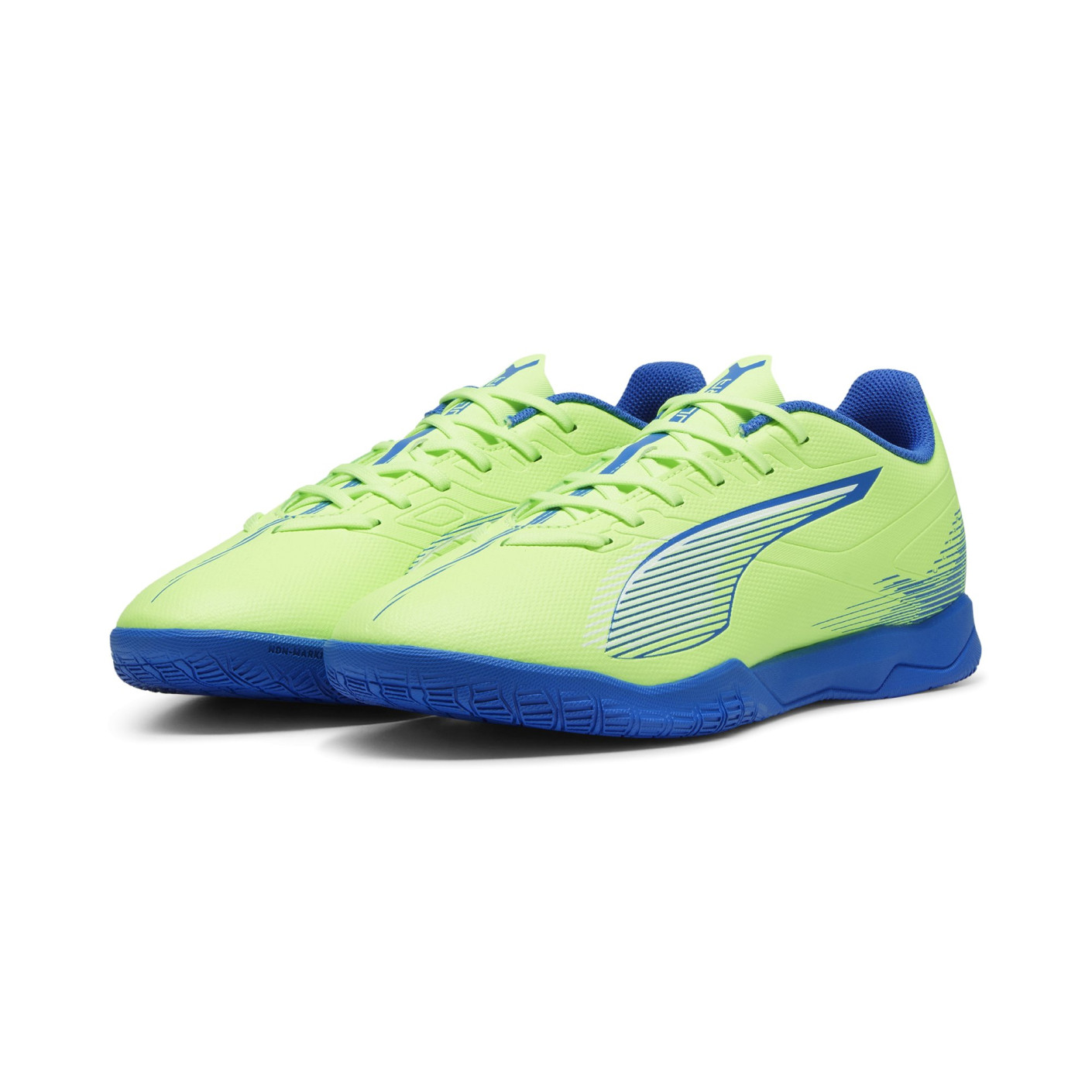 PUMA Ultra 5 Play Chaussures de Foot en Salle (IN) Vert Bleu Noir Blanc