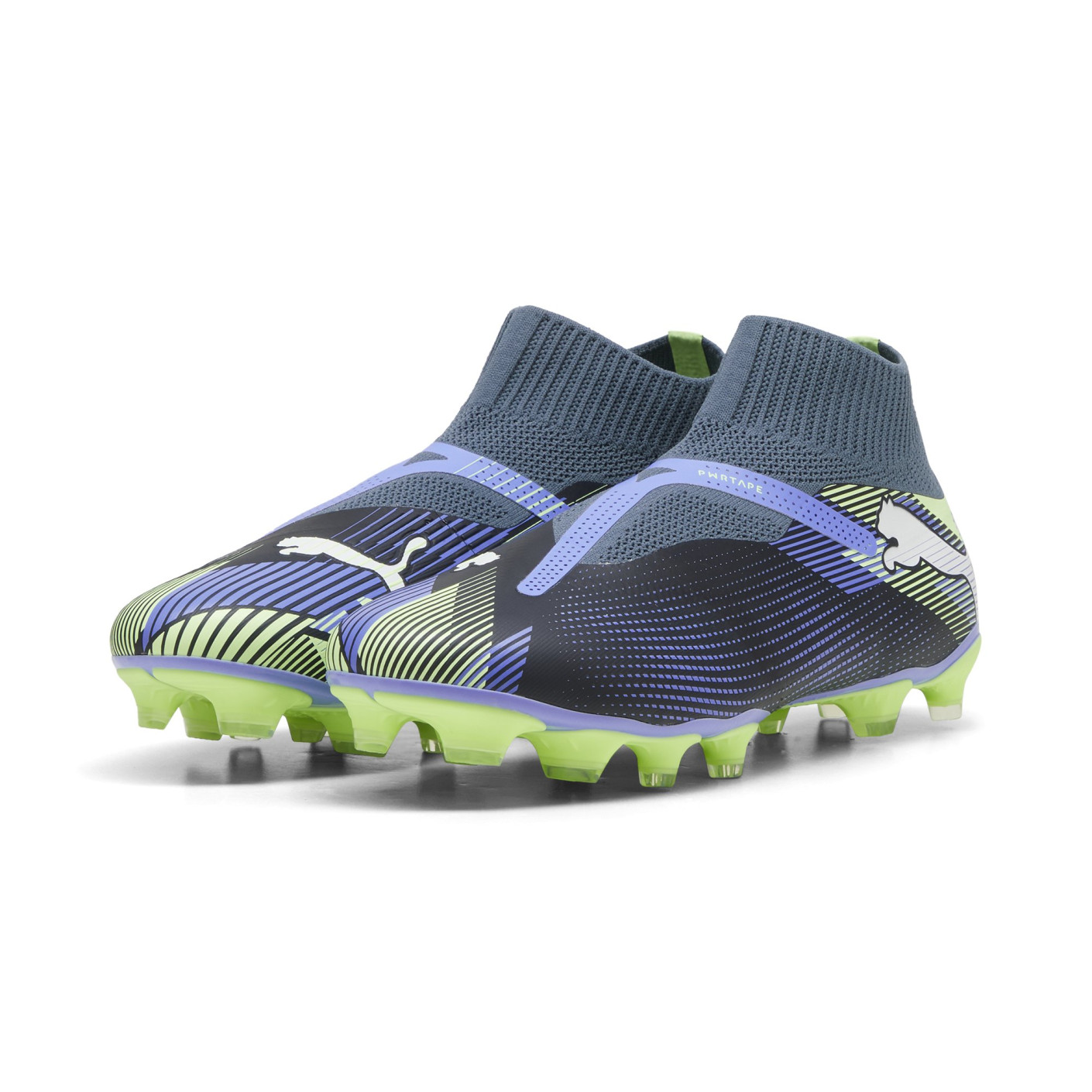 PUMA Future 7 Match+ Veterloze Gras / Kunstgras Voetbalschoenen (MG) Grijs Paars Groen Wit