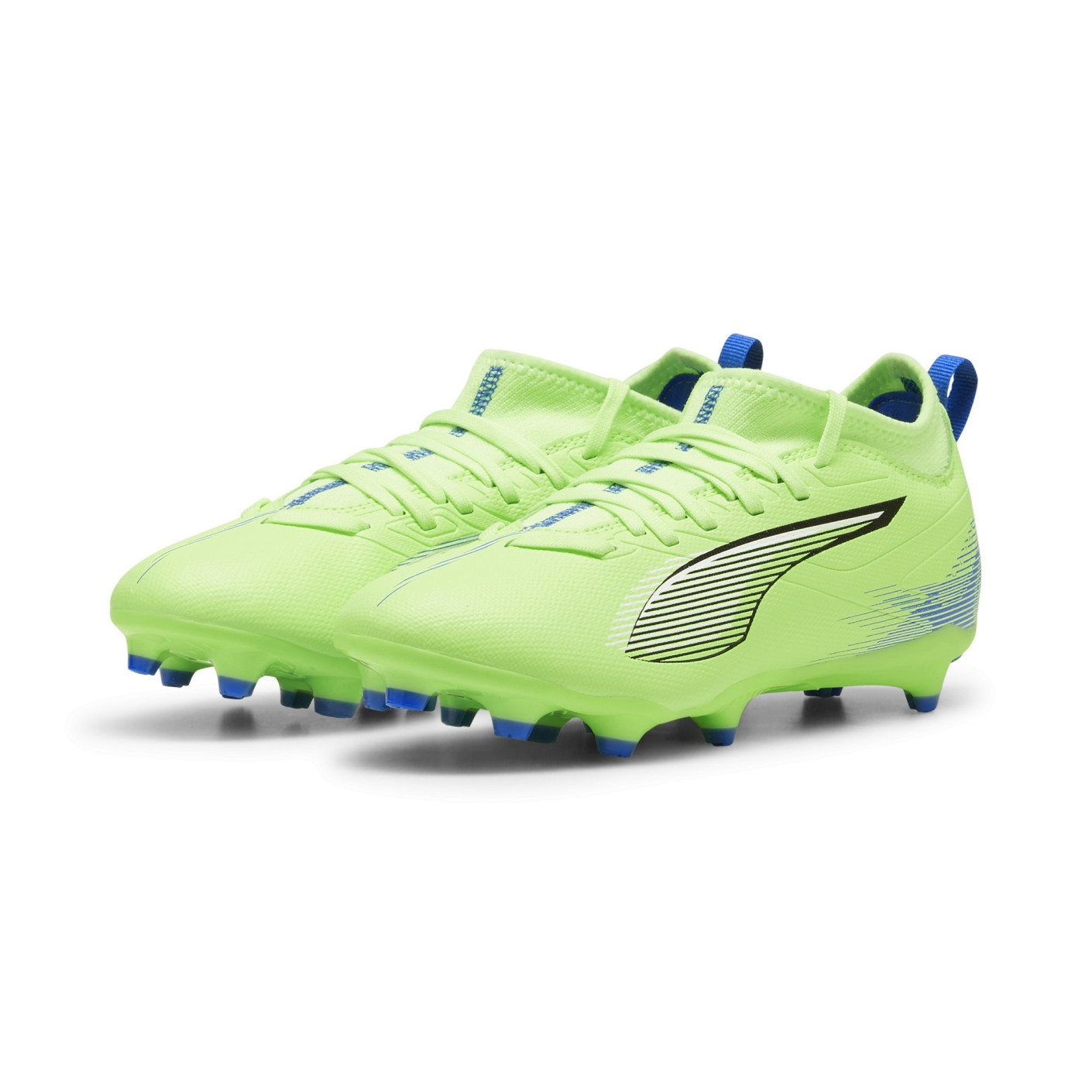 PUMA Ultra 5 Match Gazon Naturel Gazon Artificiel Chaussures de Foot (MG) Enfants Vert Bleu Noir Blanc