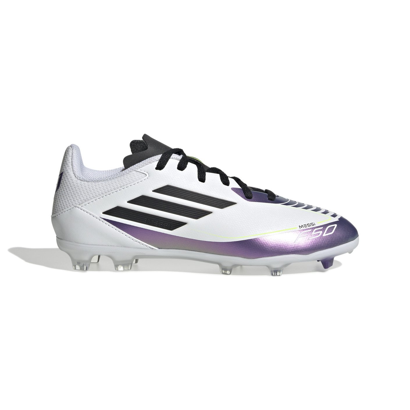 adidas F50 Messi League Gras Voetbalschoenen (FG) Kids Wit Paars Zwart