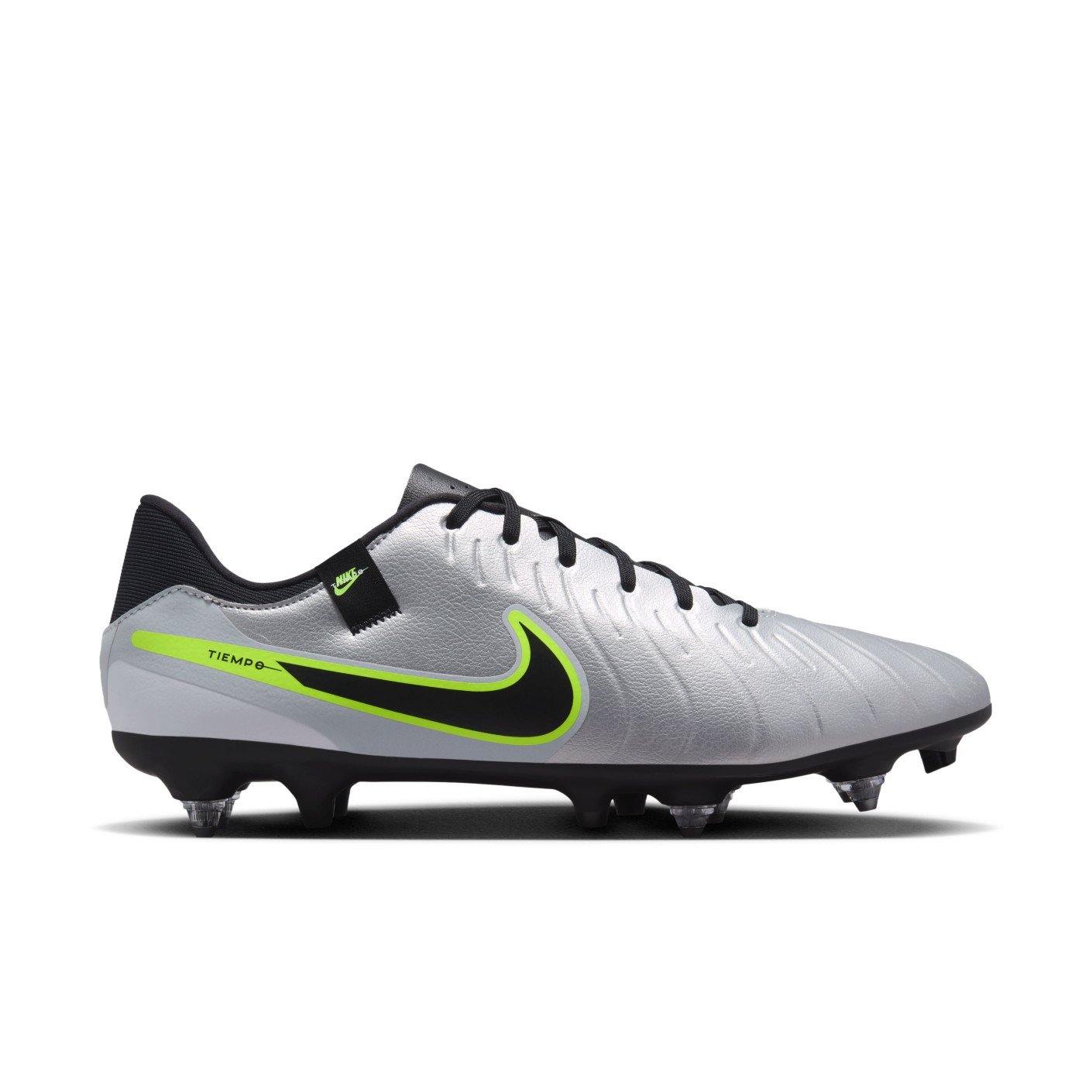 Nike Tiempo Legend 10 Academy IJzeren-Nop Voetbalschoenen (SG) Anti-Clog Zilver Zwart Neongeel