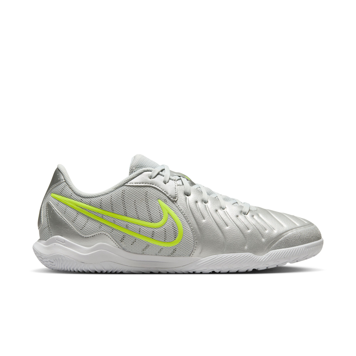 Nike Tiempo Legend 10 Academy Chaussures de Foot en Salle (IN) Argenté Néon Jaune