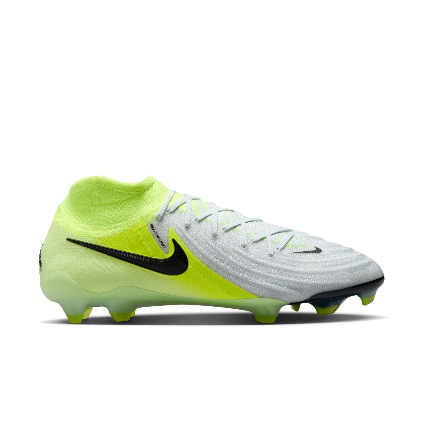 Nike Phantom Luna II Elite Gazon Naturel Chaussures de Foot (FG) Néon Jaune Noir Argenté