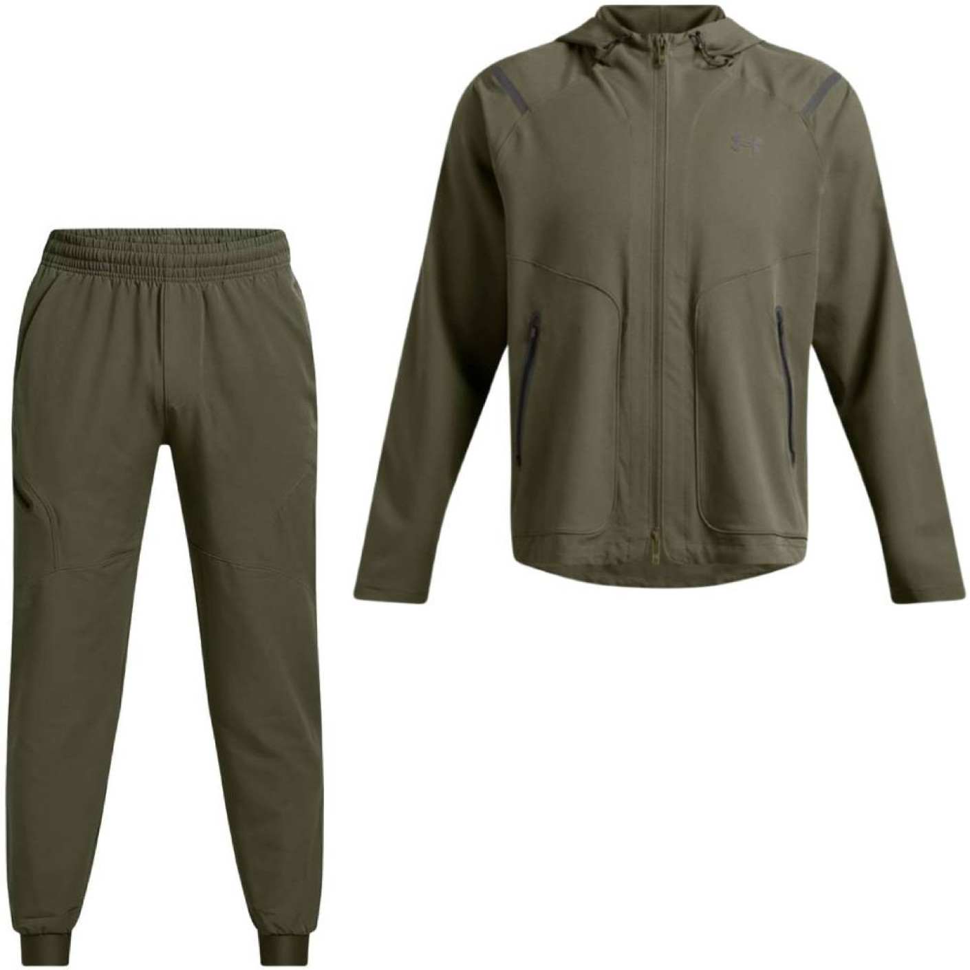 Survêtement Unstoppable Under Armour entièrement zippé vert olive noir