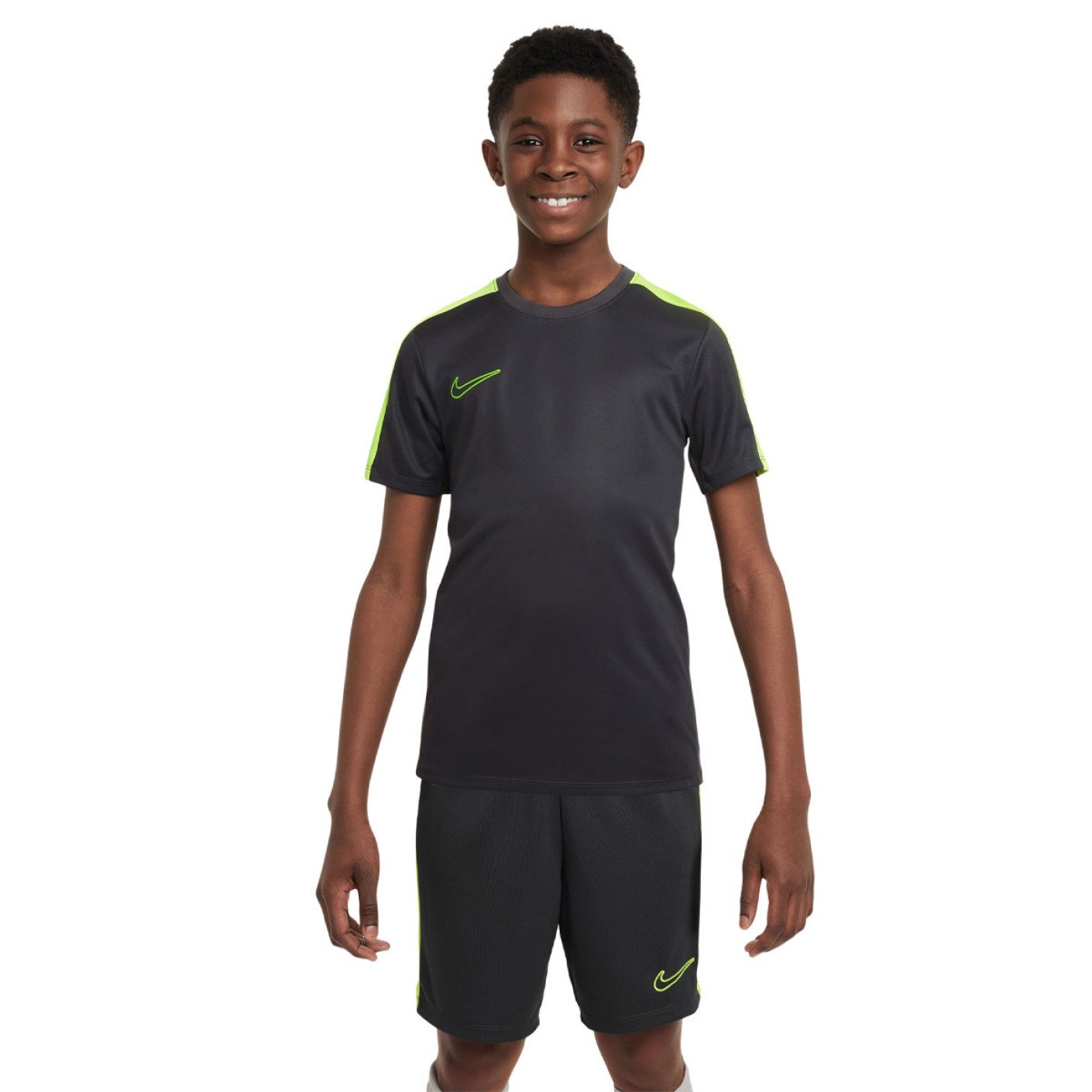 Kit d'entraînement Nike Academy pour enfants, anthracite, jaune fluo